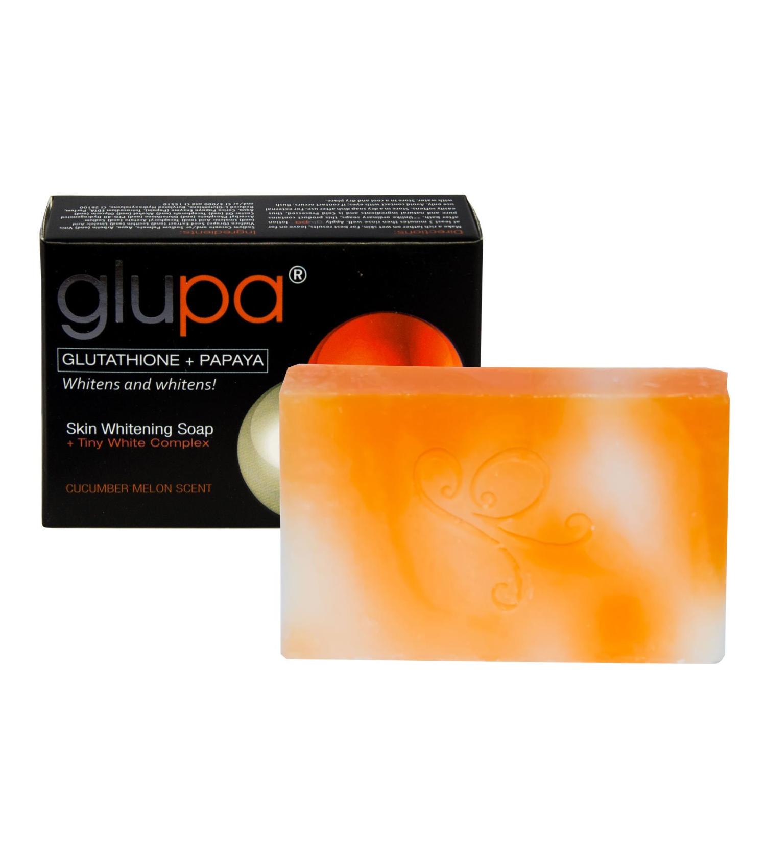 Glupa Blitz soap with glutathione & papaya more than vitamins C & E arbutin grape seed extracts 65g bar - Buy Online on GoSupps.com