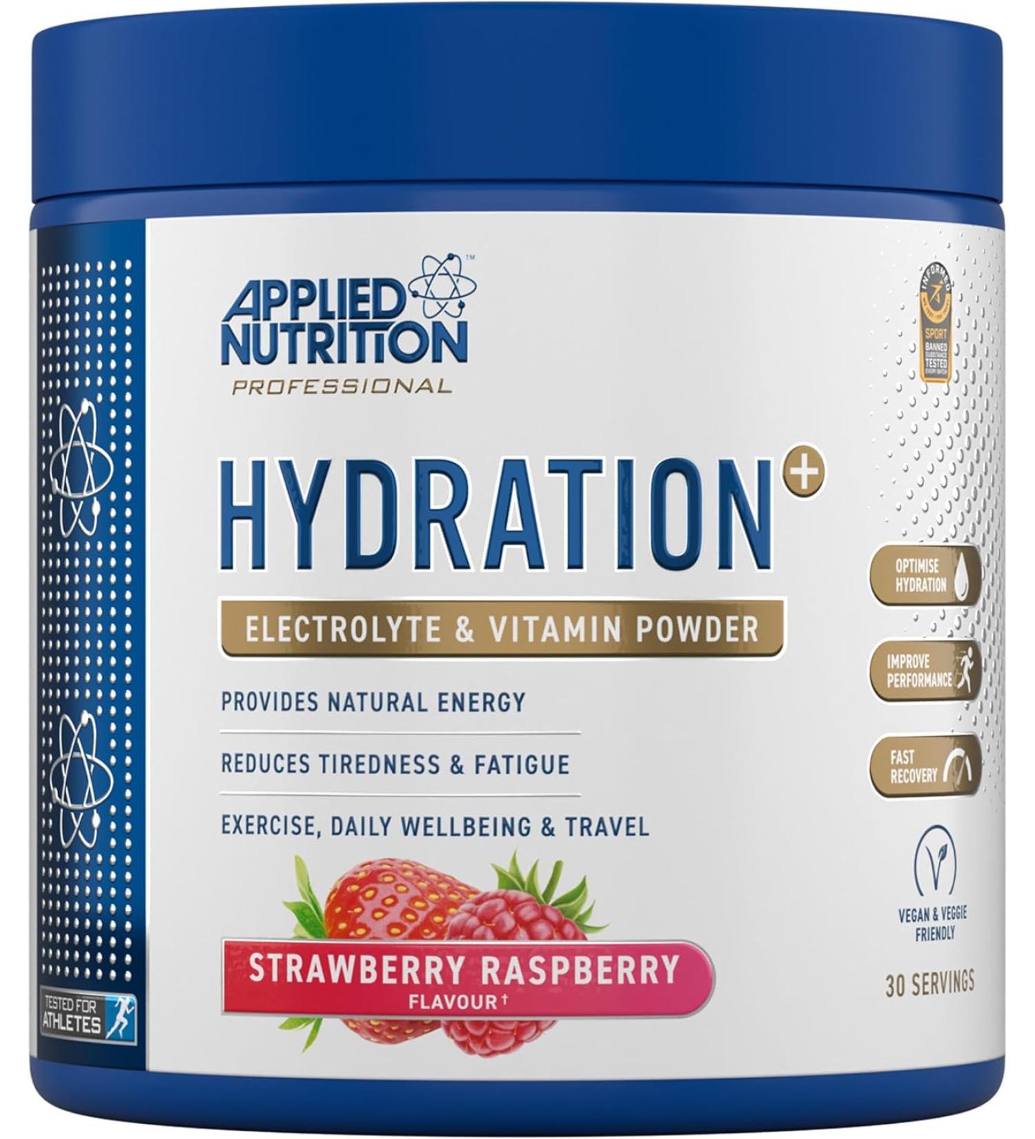 Applied Nutrition Hydration+ - Electrolyte and Vitamin Powder, Isotonic Drink, Hydration, Energy, Less Fatigue
