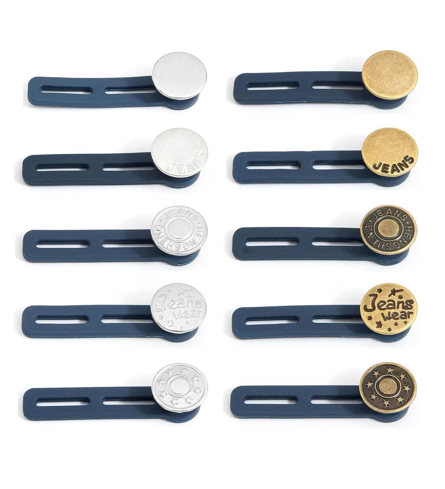 LIDA ORO Retractable Buttons for Men and Women - No Sewing Waist Expander (10 pcs, 10 Styles) - Buy Online on GoSupps.com