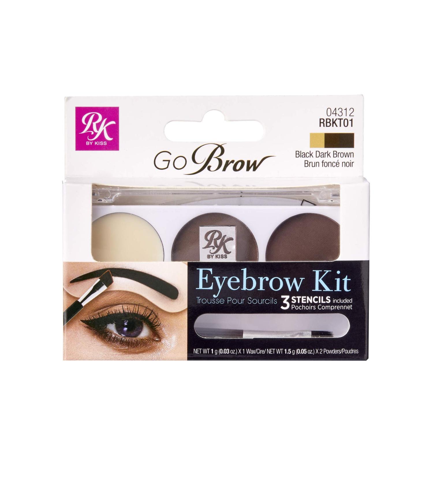 Ruby Kisses Go Brow Eyebrow Kit in Black Dark Brown - Define and Enhance Your Brows - Buy Online on GoSupps.com