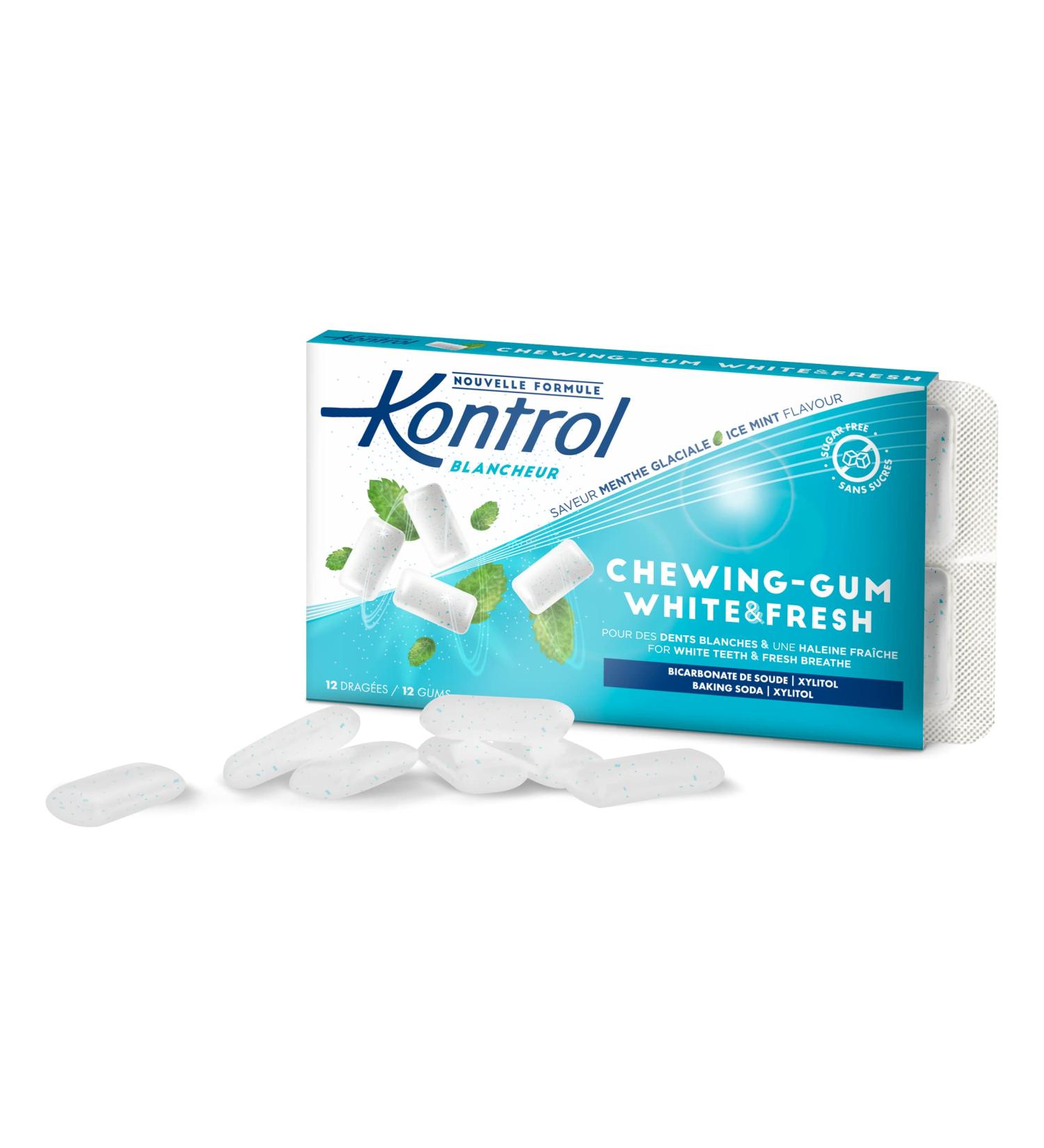 Chewing Gum without Sugars x12 - Ice-Mint Flavor KONTROL