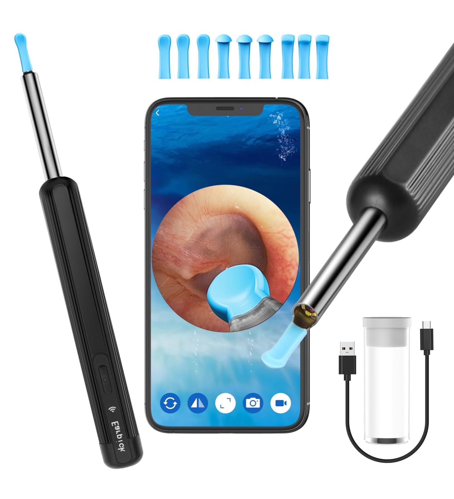 Lebexy Ear Cleaner Otoscope | 1920p WiFi Ear Wax Removal Camera | 6 LED 10mm Focal Length Endoscope for Android/iOS/Harmony OS - Buy Online on GoSupps.com