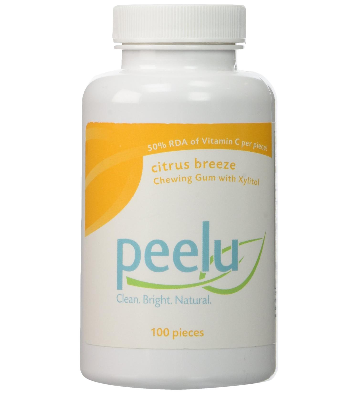 Peelu Citrus Breeze Chewing Gum with Xylitol 100 Ct - Buy Online on GoSupps.com