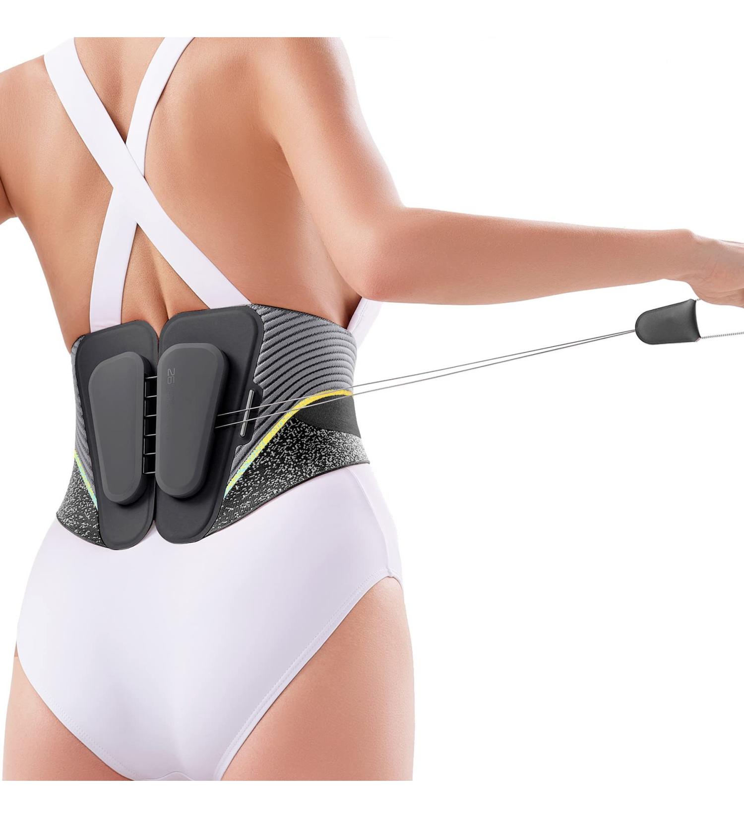 DRK INNOTECK Back Support Brace Belt - Ergonomic Back Pain Relief for Men & Women with 6:1 Pulley System | Large Seamless Knitted Design - Buy Online on GoSupps.com