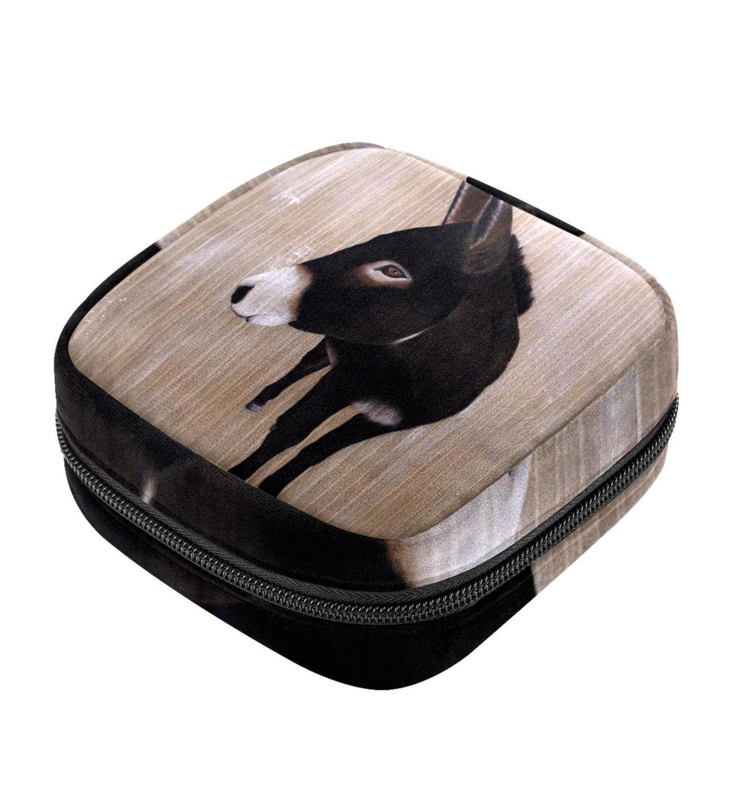 Sad Donkey Menstrual Pad Bag with Zipper | Stylish Ladies Napkin Pouch & Tampons Collection Bag - Perfect for Women & Girls - Buy Online on GoSupps.com