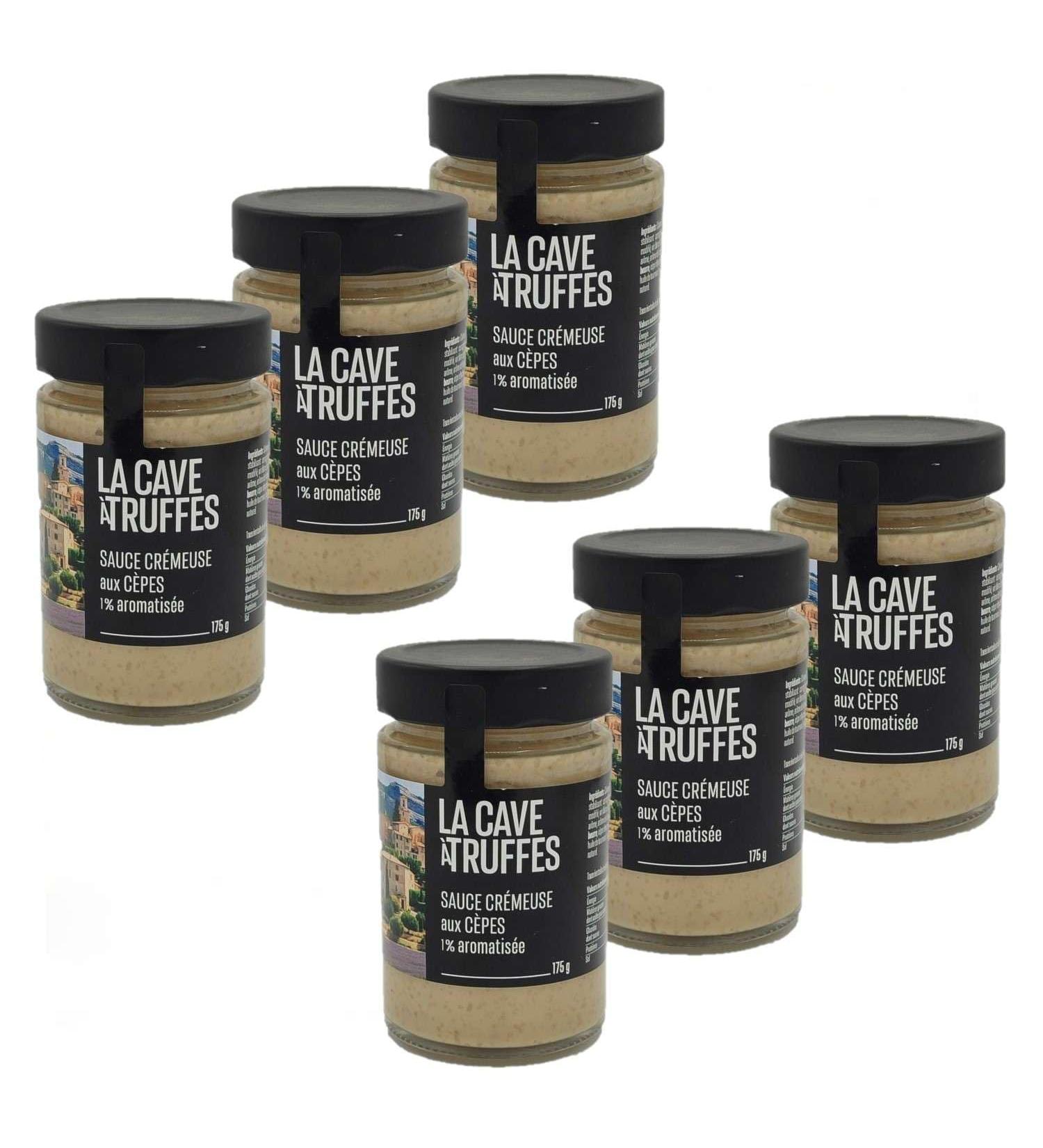 Set of 6 creamy porcini mushrooms sauce 1% flavoured - 1.05 kg jar