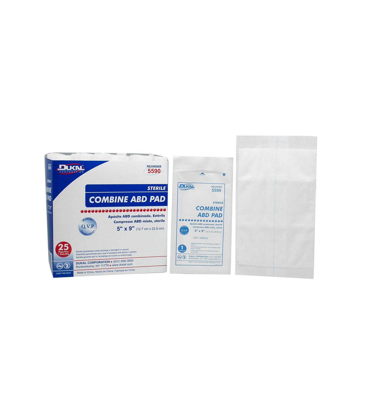 Dukal Abdominal Pads 5x9 - Pack of 25 Sterile ABD Pads for Wound Padding and Protection - Buy Online on GoSupps.com