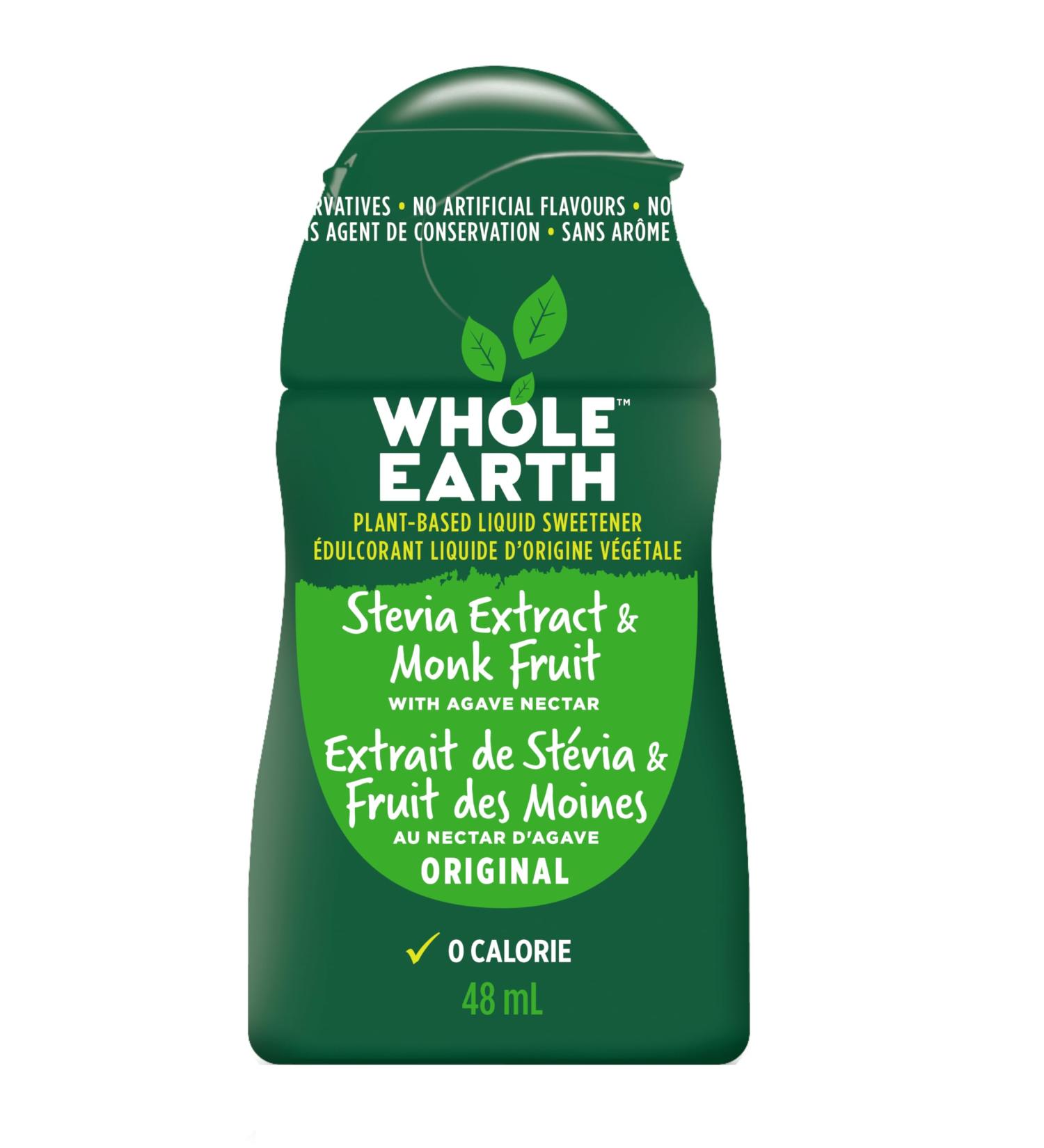 Whole Earth Liquid Sweetener Stevia and Monk Fruit 48 millilitres (Pack of 12) Packaging may vary - Buy Online on GoSupps.com