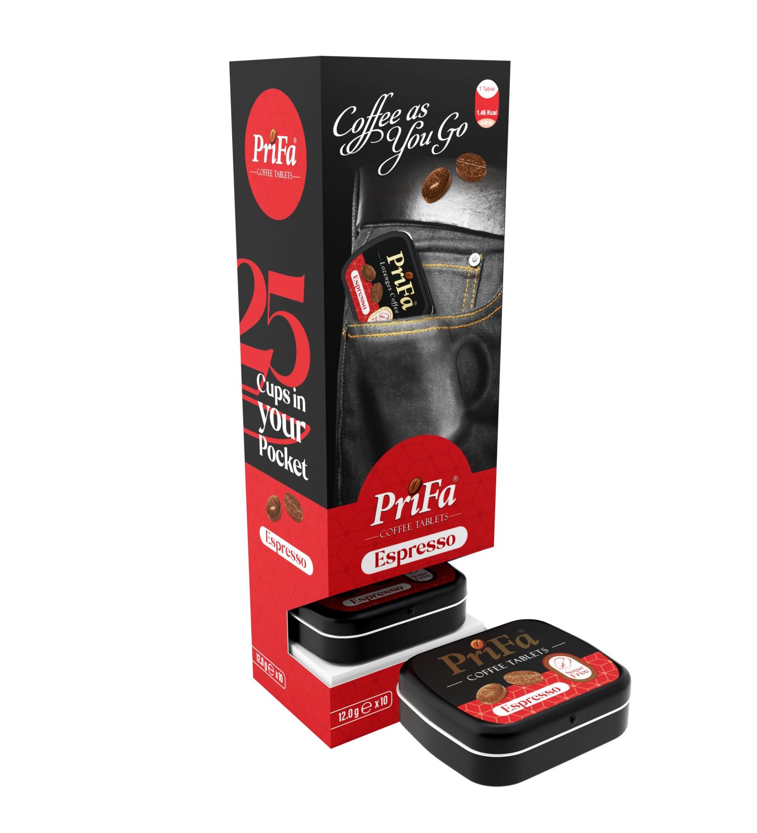 Prifa Coffee Tablets Pocket Coffee Espresso to Go - Unsweetened Real Coffee Absorbable Lozenge Coffee Candy - Natural Sugar Free Instant Energy Pouches Caffeine Mints for Keto (Espresso 10 Tins) Espresso 250 Count (Pack  - Buy Online on GoSupps.com