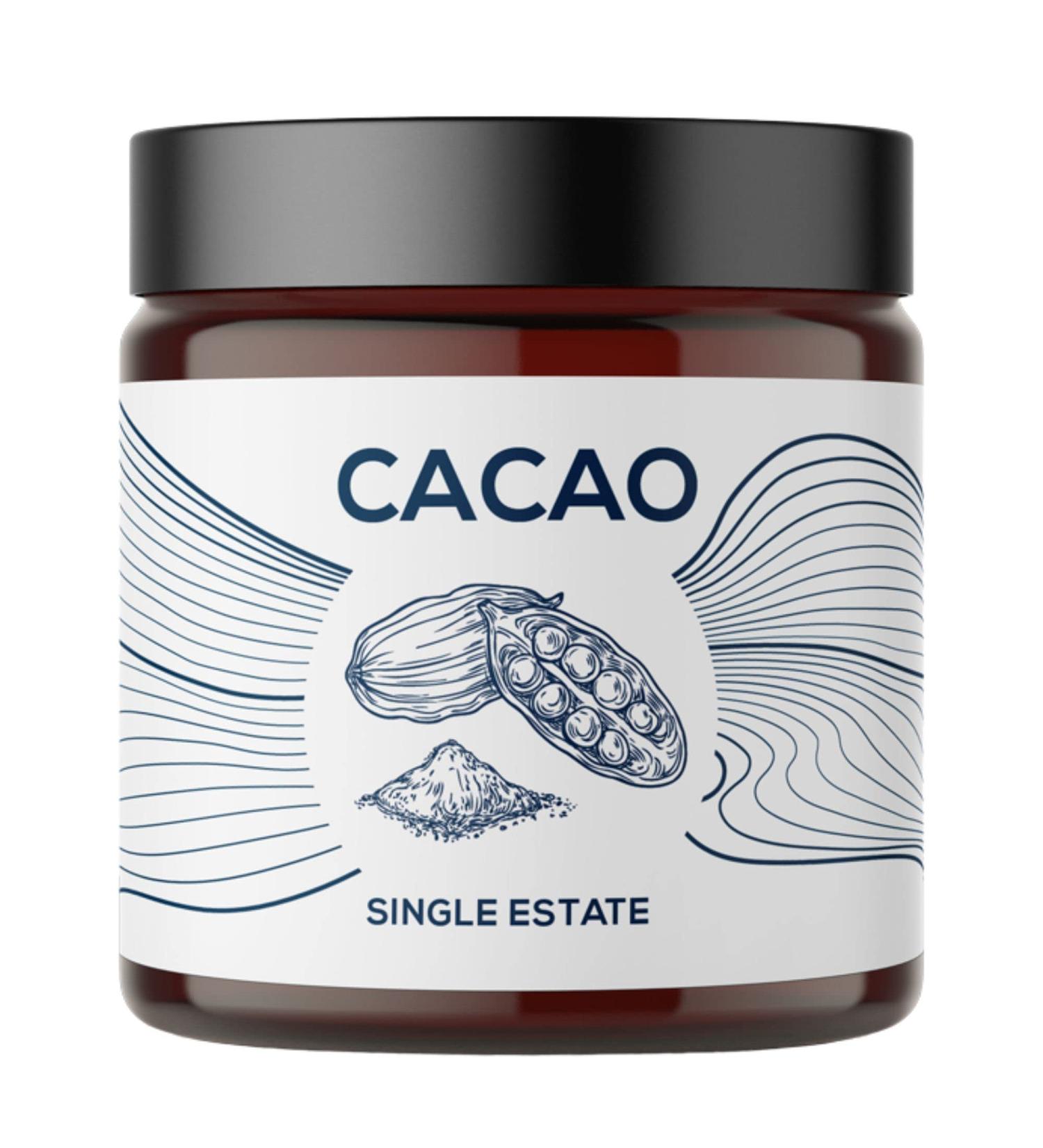 Organic Cacao Powder - Single Estate, Non-GMO, Fair-Trade, Vegan, Gluten-Free Rizek Cacao for Cooking & Baking | 100% Raw, Resealable Jar - One Farm by WAAYB - Buy Online on GoSupps.com