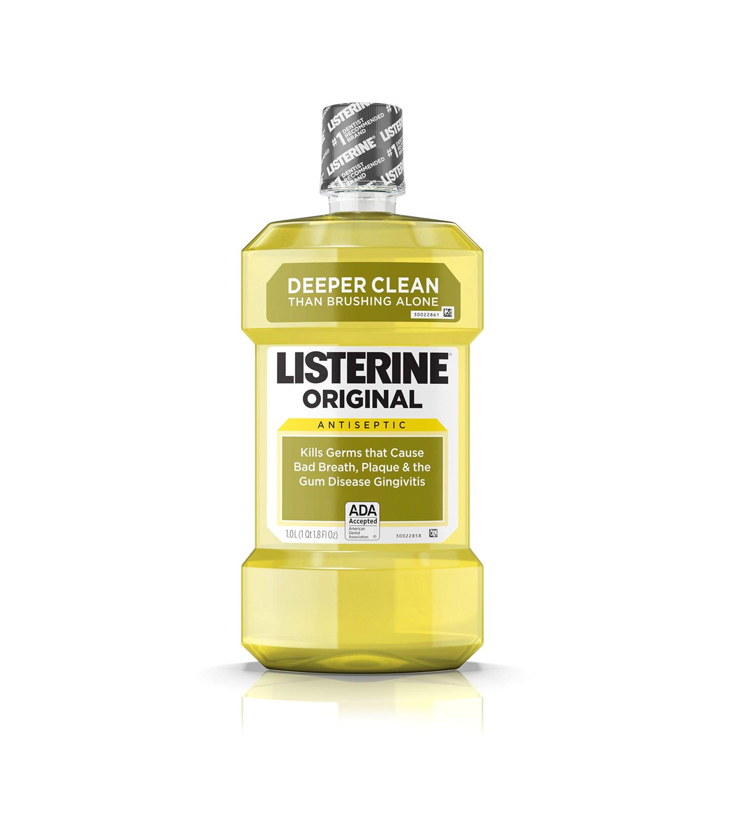 Listerine Original Antiseptic Mouthwash - 1 L Bottle - Fight Bad Breath, Plaque & Gingivitis - Buy Online on GoSupps.com