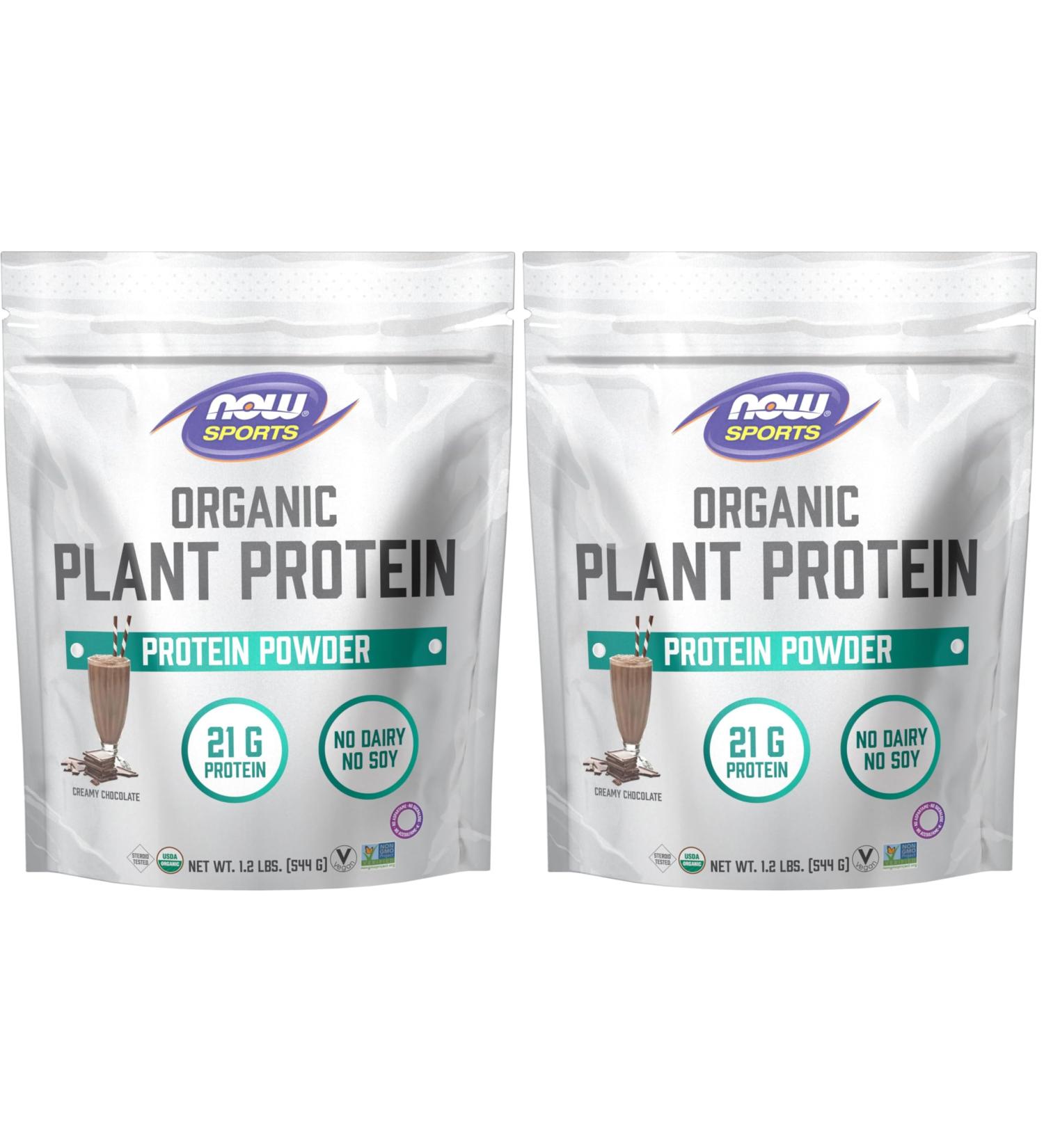 NOW Foods Sports Organic Plant Protein Chocolate Flavor Vegan Powder 1 lb. (Pack of 2) 1.2 Pound (Pack of 2) - Buy Online on GoSupps.com