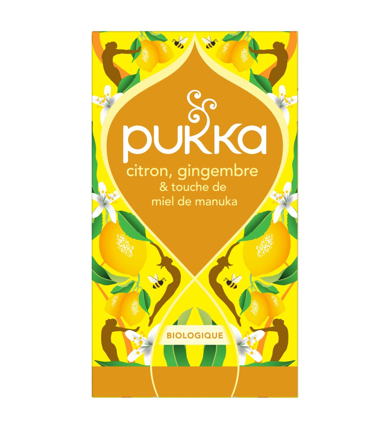 Pukka Infusion Biologique et Ayurv dique Go t Citron Gingembre et touche de Miel de Manuka 100% des Ingr dients Issus du Commerce Equitable 20 Sachets - Buy Online on GoSupps.com