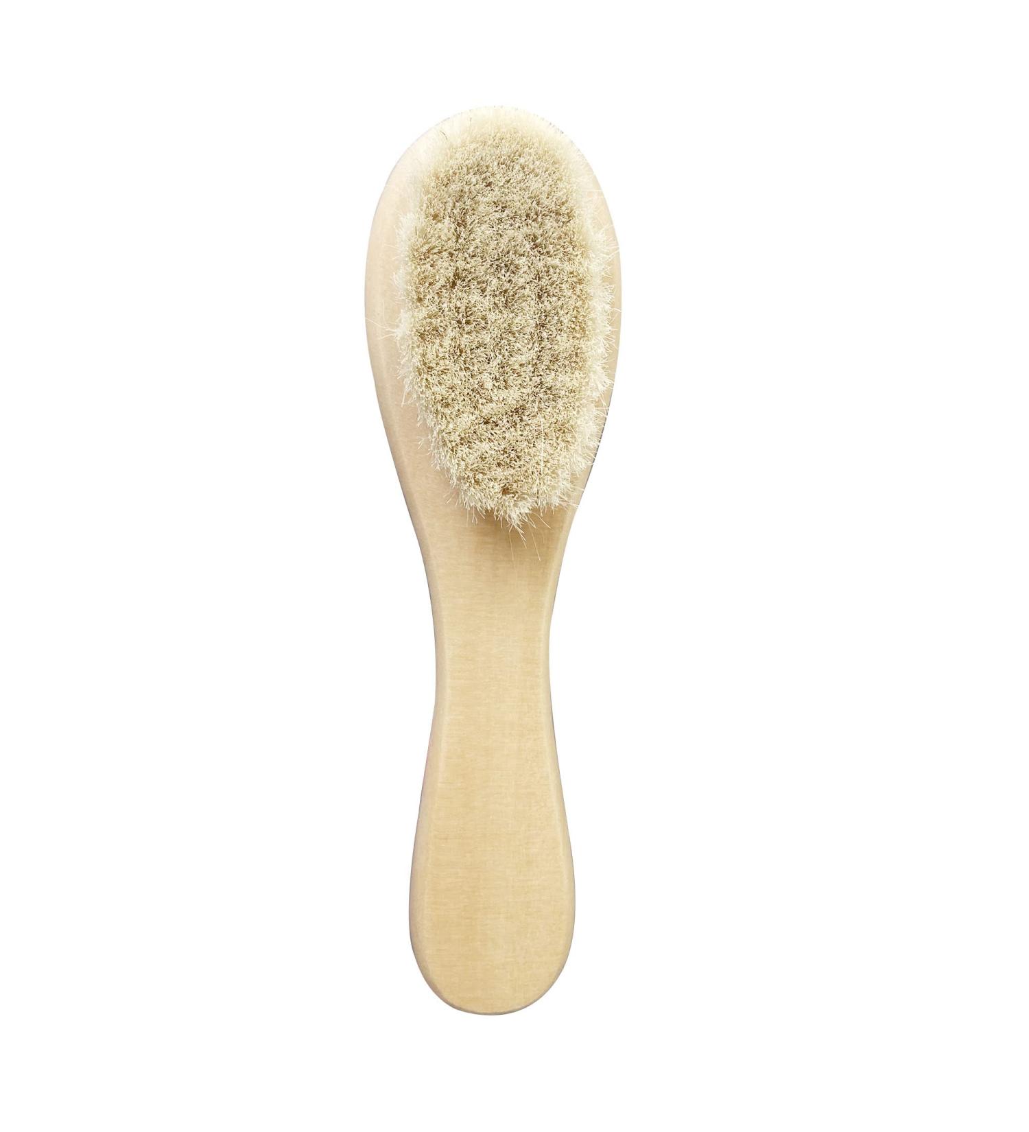 Natural Wooden Baby Hair Brush - Soft Goat Bristles for Newborns, Infants, Toddlers & Kids - Buy Online on GoSupps.com