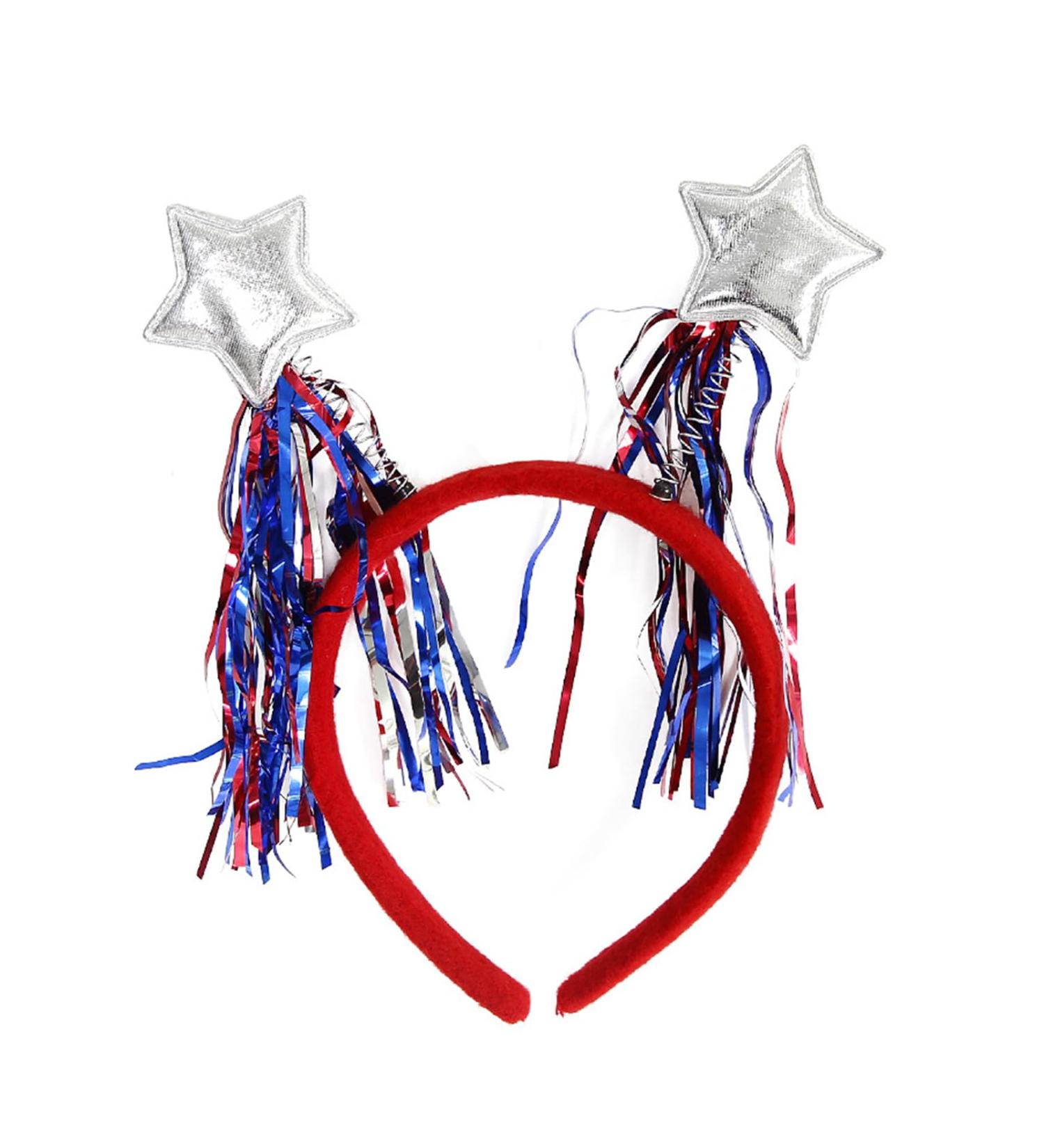 amangul 4th July Hair Hoop Headwear for Independence Day Headband Flags Head Boppers Theme Independence Day(Silver Five Pointed) - Buy Online on GoSupps.com
