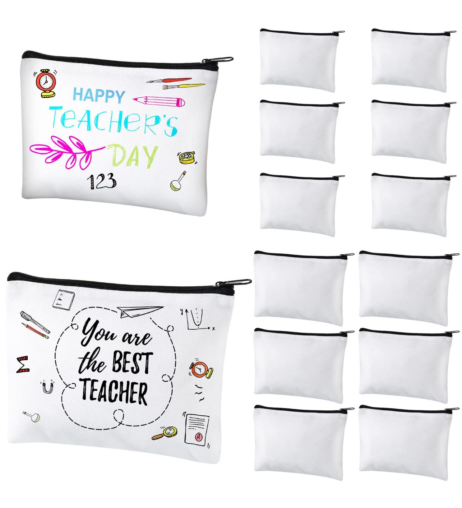12-Piece Sublimation Blanks Cosmetic Bags Set - DIY Heat Transfer Makeup Canvas Pouch with Zipper - Multipurpose Toiletry & Pen Case (7.9 x 5.5 & 5.9 x 4.7) - Buy Online on GoSupps.com