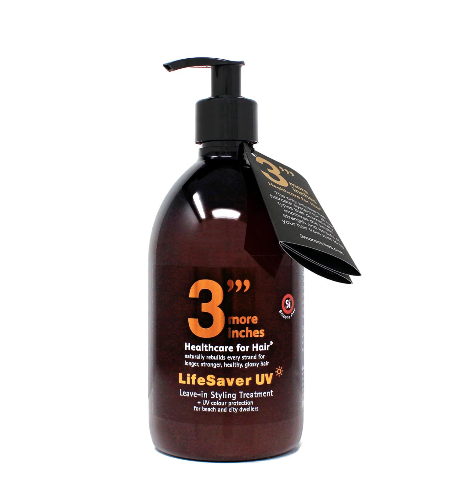 3'''More Inches LifeSaver UV Leave-in Styling Treatment 500ml - 3 in 1 Moisturizing UV Color Protection - Frizz-Free Beach Waves - No Added Fragrance Silicone Feee - Hair Care by Michael Van Clarke - Buy Online on GoSupps.com