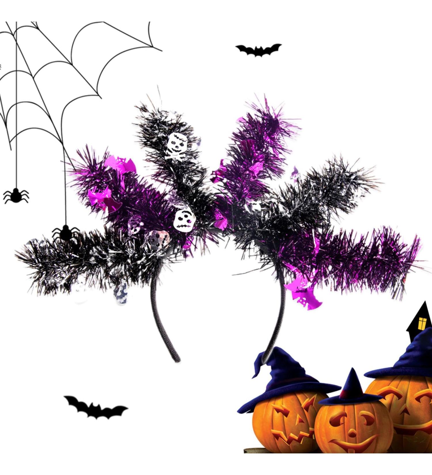 Ghost Headbands for Women - Pumpkin Ghost Bat Skeleton Scary Long Strip Hair Bands - Halloween Headwear Cosplay Props for Favors Skeleton Bat - Buy Online on GoSupps.com