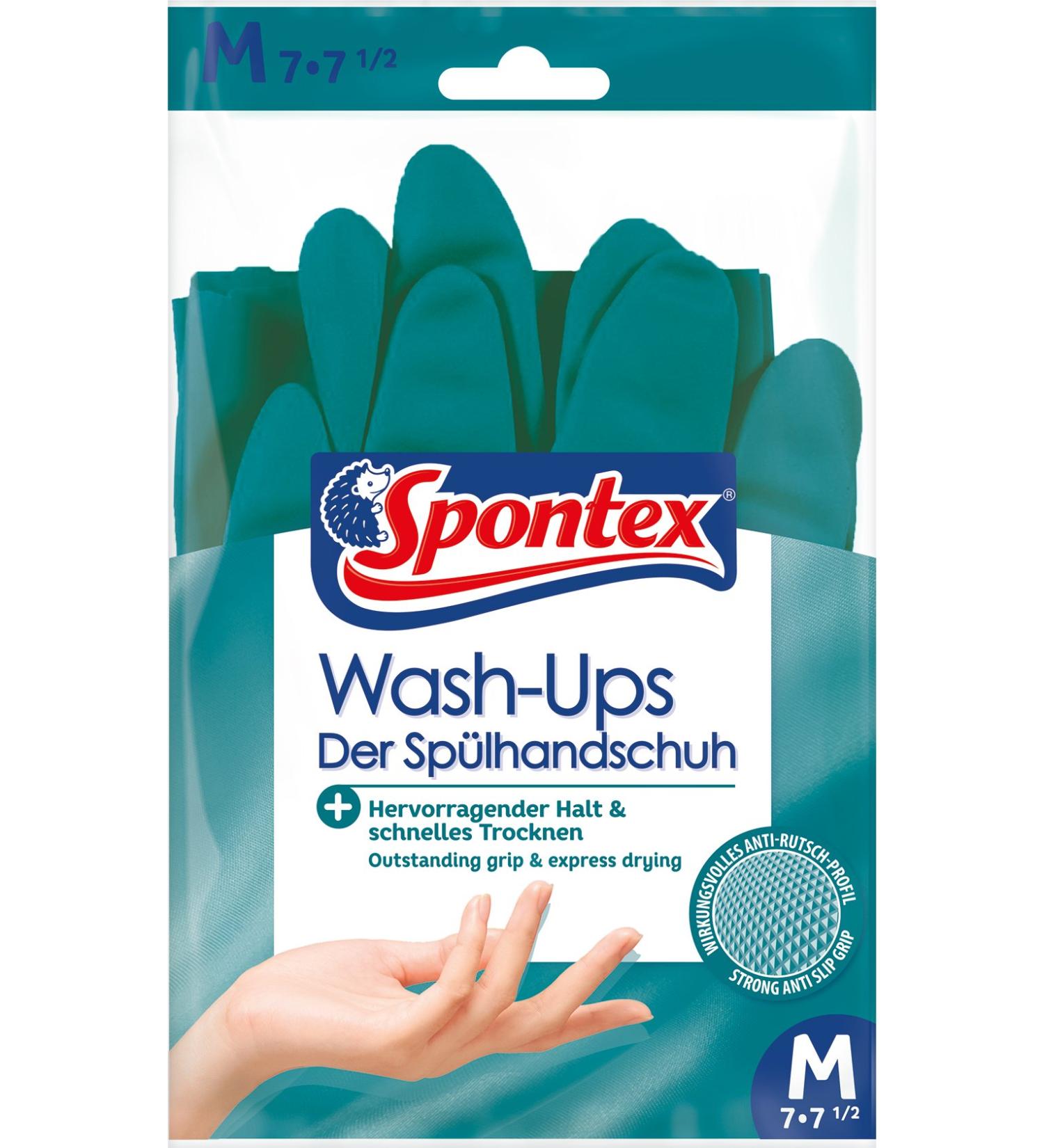 Spontex Wash-Ups Gloves - Anti-Slip Rinsing Gloves for Optimal Dishwasher Control Quick-Drying Size M 1 Pair - Buy Online on GoSupps.com