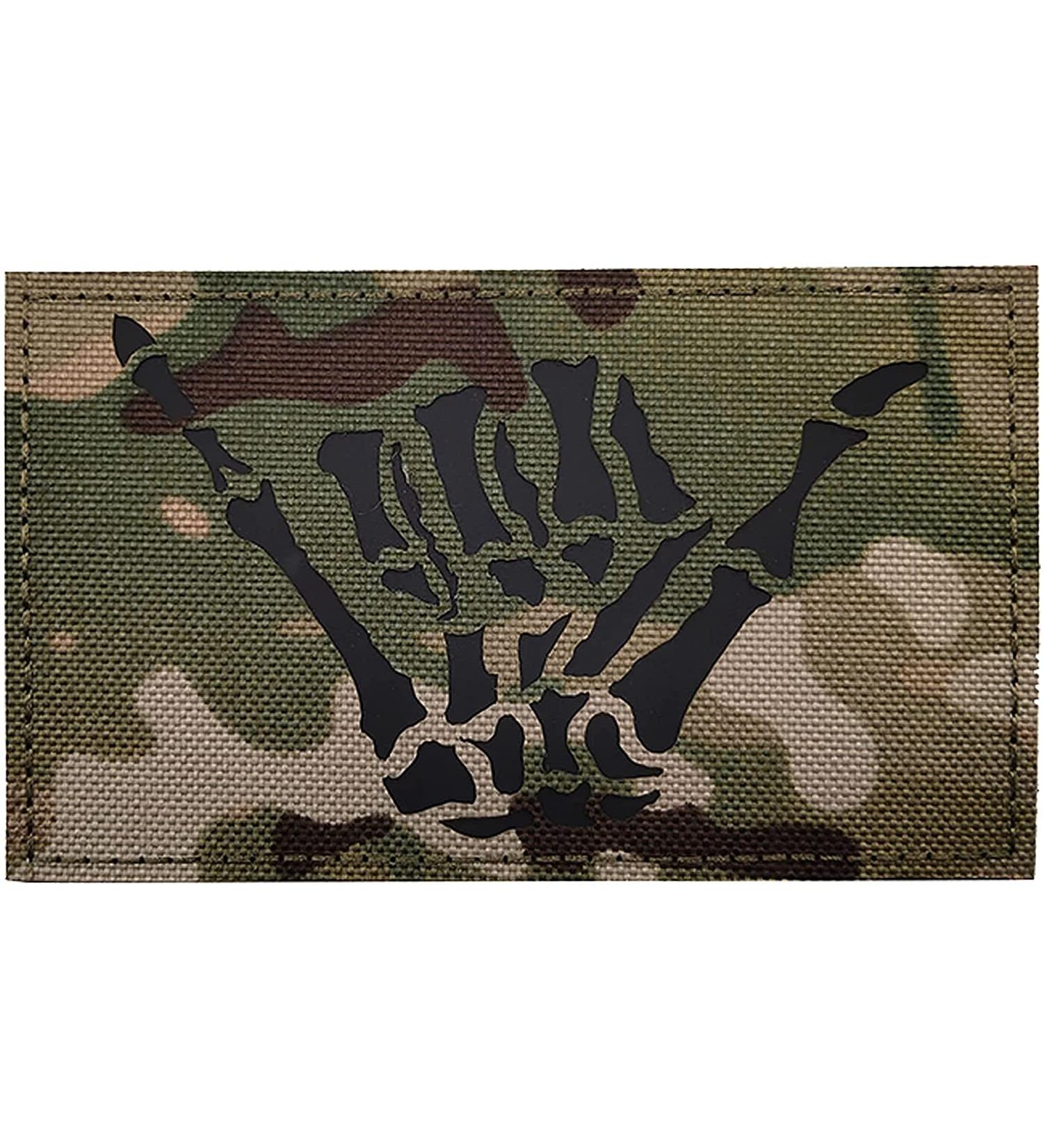 5x3 Inch Large Multicam Infrared IR Skull Skeleton Middle Finger Patch - Tactical Vest Patch with Hook-Fastener Backing - Buy Online on GoSupps.com