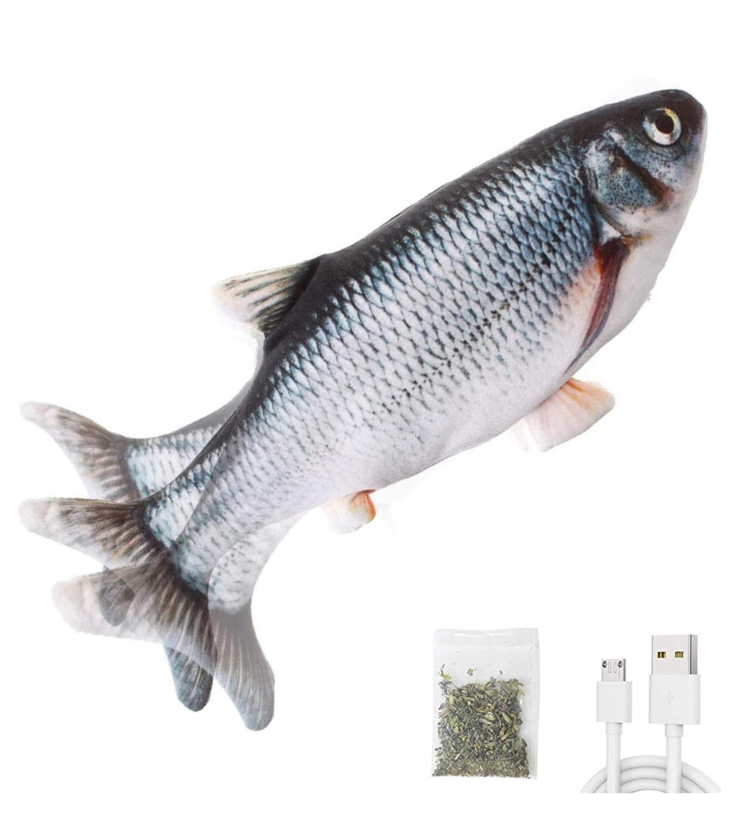 Potaroma Floppy Fish Cat Toy 2021 Upgraded | SilverVine & Catnip | Realistic Interactive Wiggle Fish 11 for Cats & Small Dogs - Buy Online on GoSupps.com