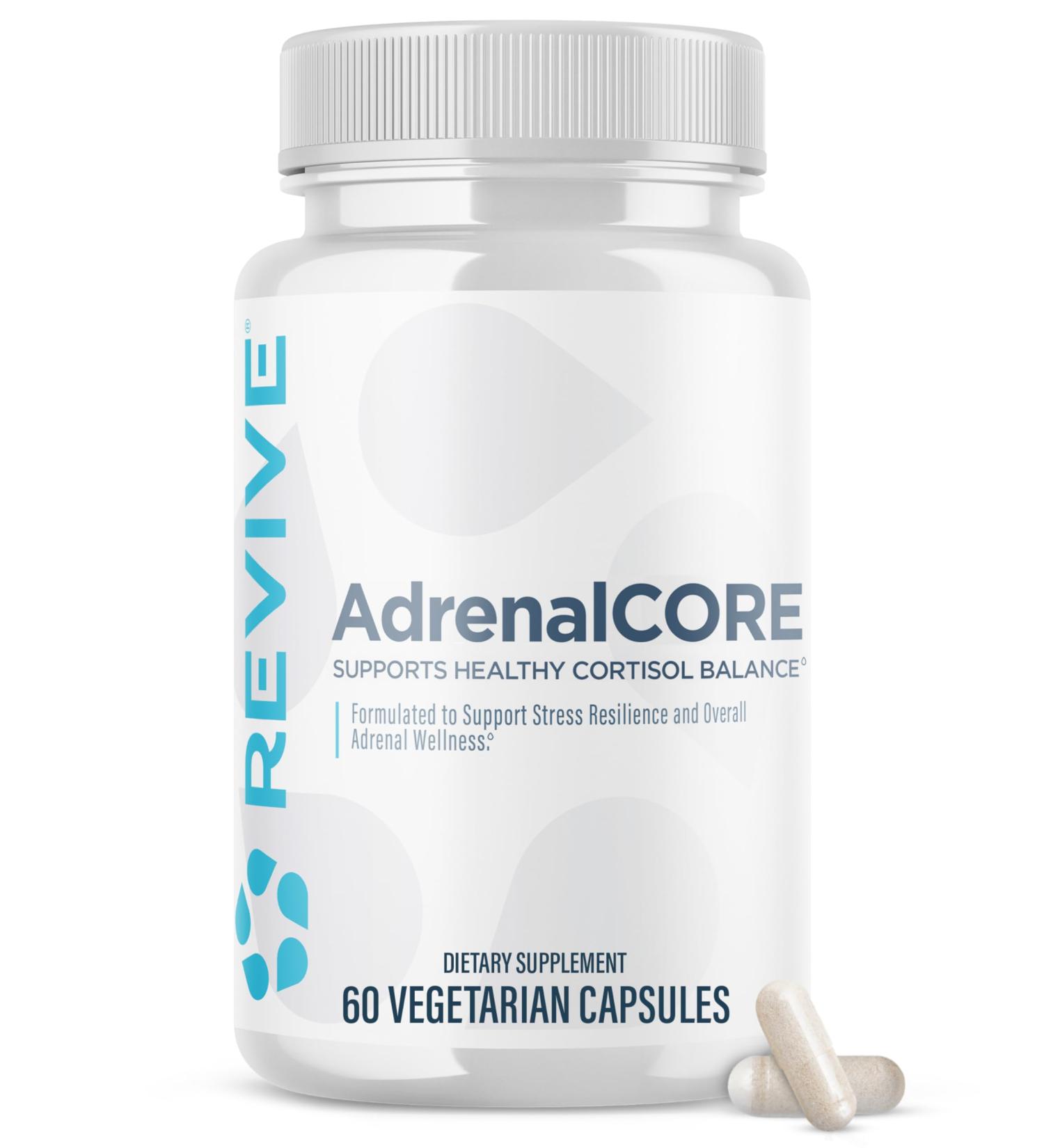 Revive MD Adrenal Support Supplements for Fatigue - Natural Cortisol Manager & Supplement with Rhodiola Rosea & Ashwagandha Promotes Energy Levels & Mental Performance - Men & Women - 30 Servings - Buy Online on GoSupps.com