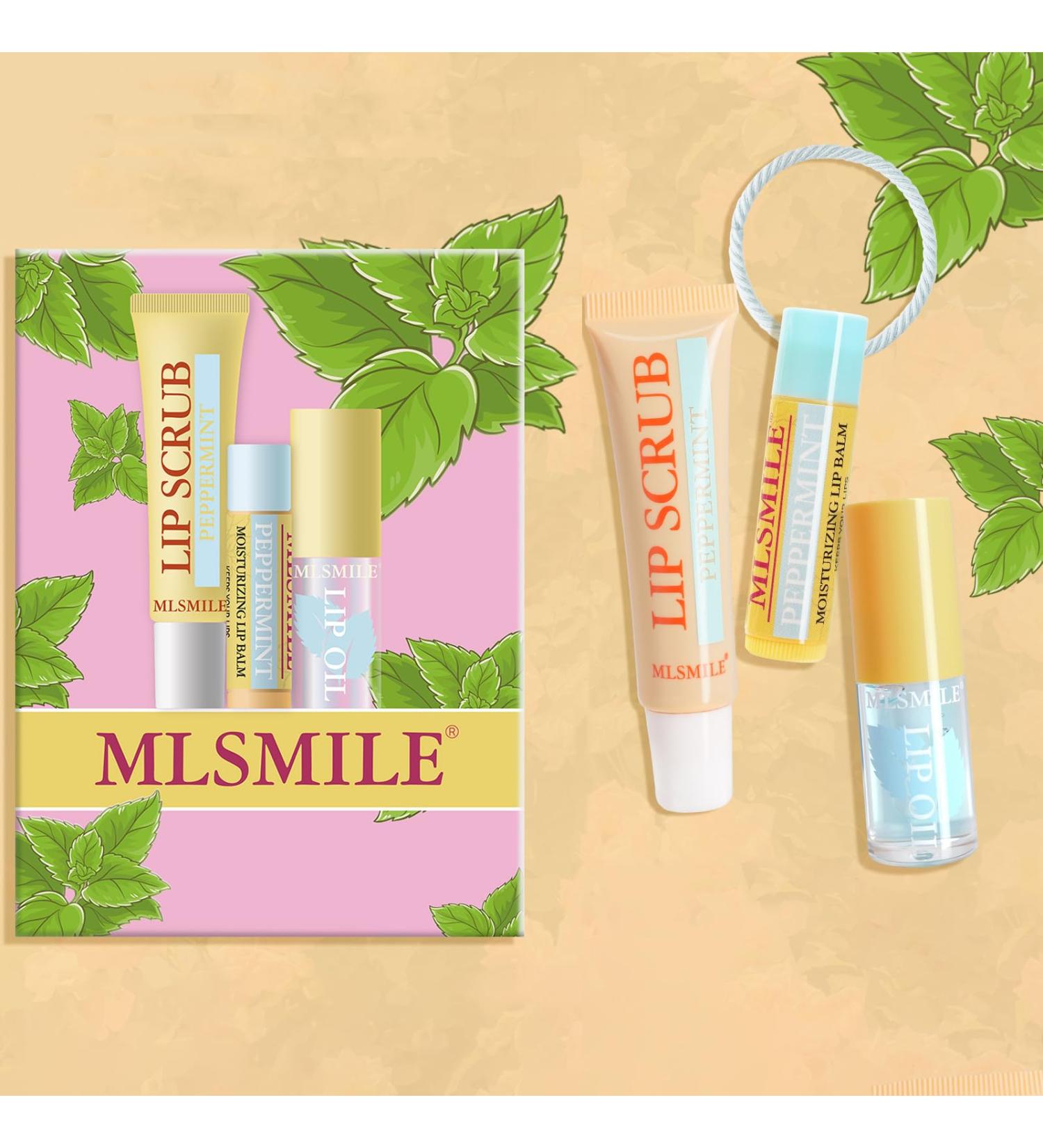 Lip Scrub + Lip Balm + Lip Oil + Headband Gift Set Vitamin E lip Care Set Clear Toot Lip Gloss Exfoliate Exfoliate Dead Skin Fade Lip Lines Natural Origin Moisturizing Lip Care Gifts Peppermint - Buy Online on GoSupps.com