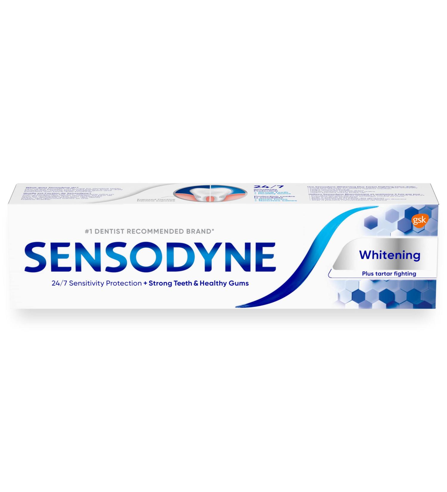 Sensodyne Whitening & Tartar toothpaste Strengthens Protects and Whitens Sensitive Teeth 100 mL (Packaging May Vary) Tartar Toothpaste 100 ml (Pack of 1) - Buy Online on GoSupps.com