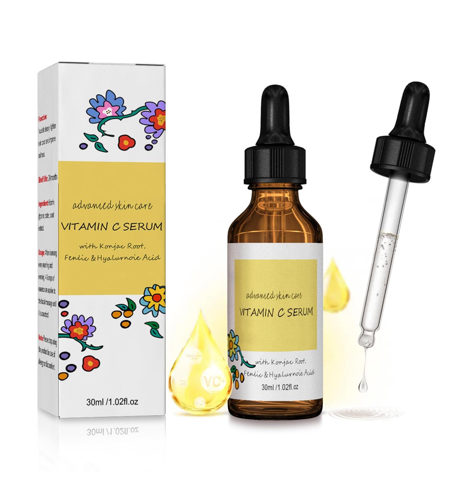 EHIOG Vitamin C Serum Vitamin C Serum and Hyaluronic Acid for Face Eye Contour Brighten Hydrate - Buy Online on GoSupps.com