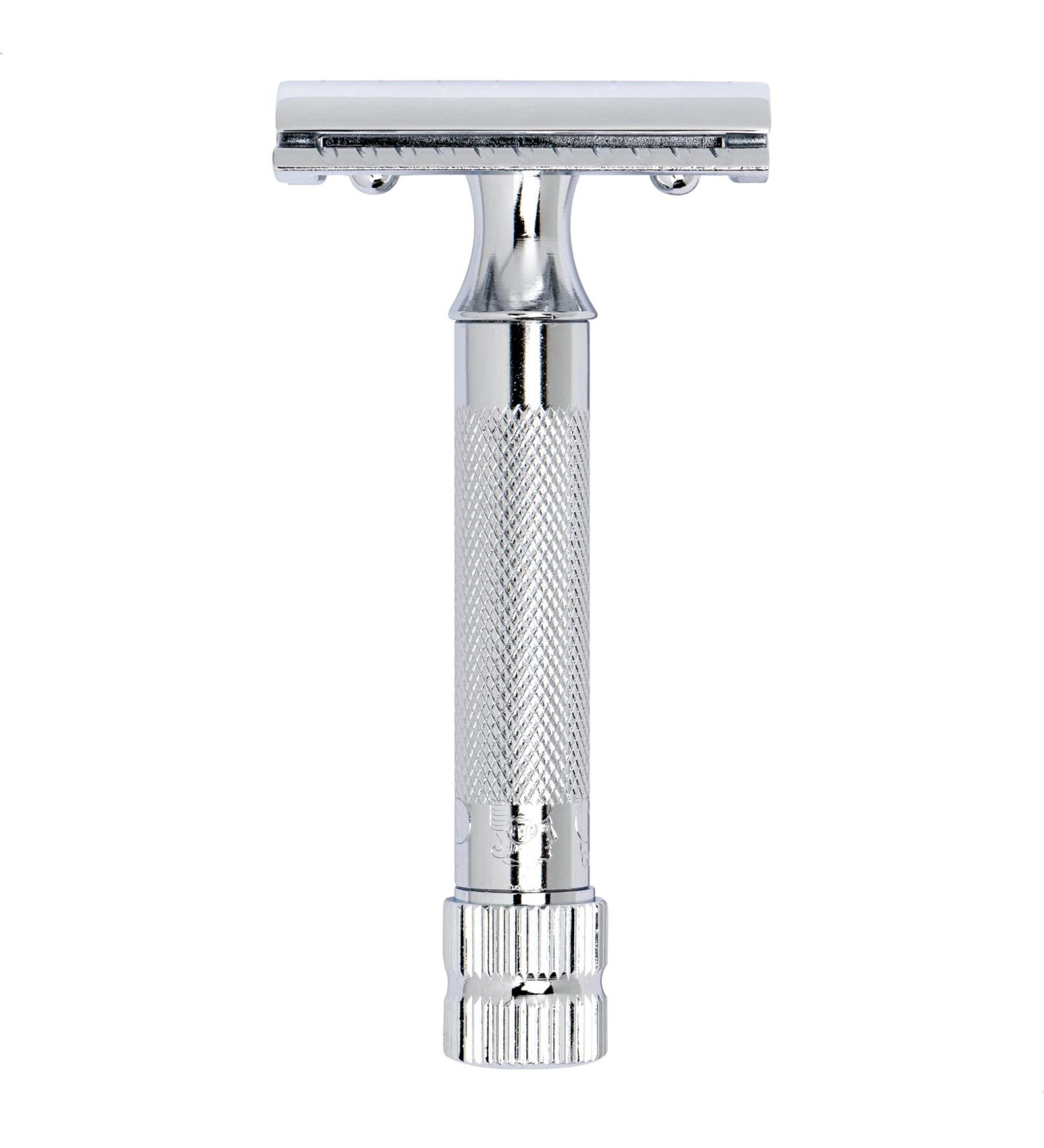 Merkur 34C Razor Plane | Compact Gloss Chrome Handle | Closed Comb Wet Shaving | Made in Germany | Zinc Die Casting & Brass Handle - Buy Online on GoSupps.com