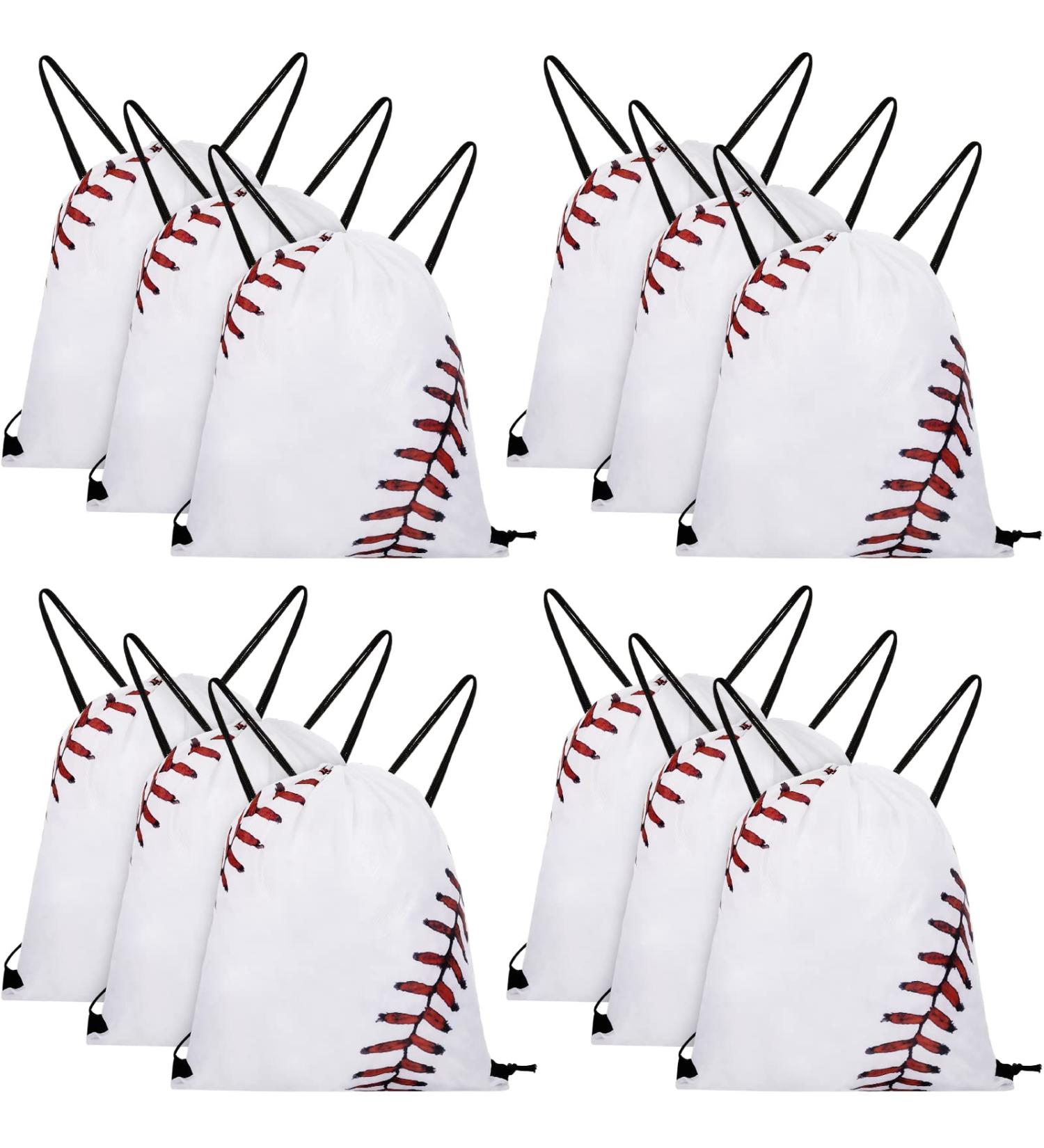 Frienda Drawstring Backpack Baseball Drawstring Bag Baseball Drawstring Party Favor Bags for Your Gym Class and Sports Teams (12 Pieces) - Buy Online on GoSupps.com