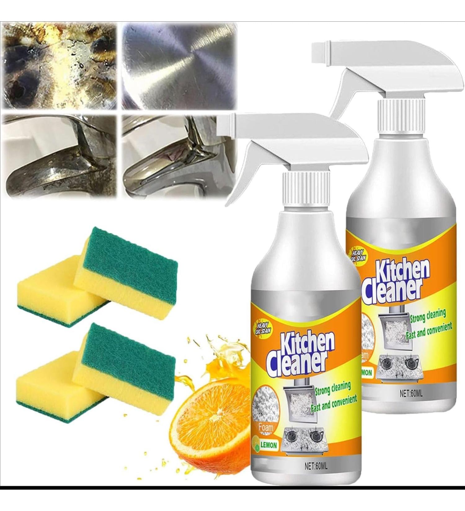 Kitchen foam cleaner - easy to remove grease and oil stains on kitchen appliances and floors (1 2 bottle) 2 Bottle 1 - Buy Online on GoSupps.com