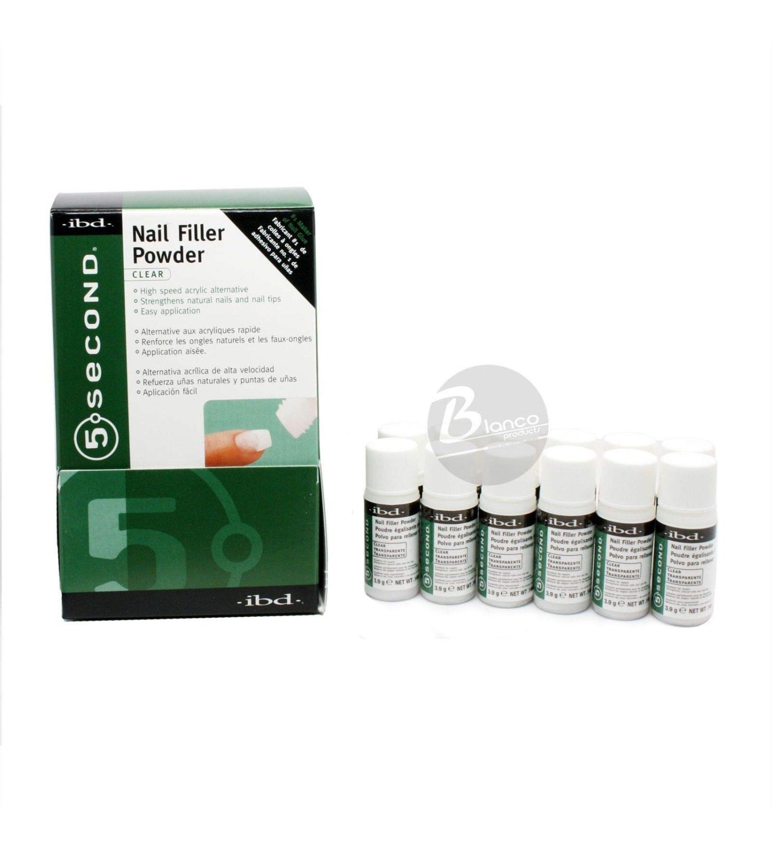 IBD 5 Second Nail Filler Powder - Clear 4 g 12pc Dsply