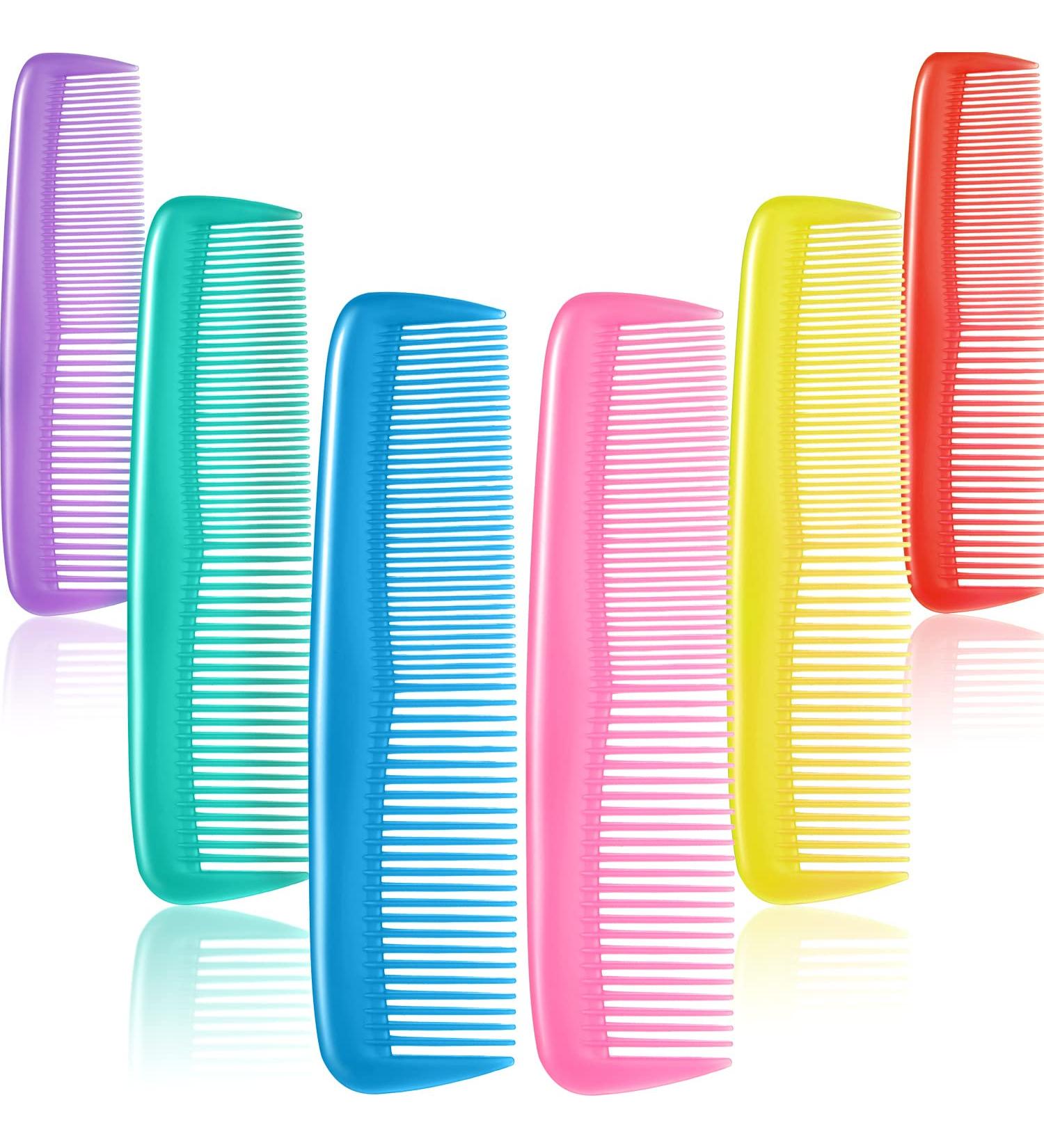 12-Piece Colorful Hair Combs Set for Kids, Women, and Men - Plastic Fine Dressing Comb in Yellow, Purple, Green, Blue, Red, and Pink - Buy Online on GoSupps.com