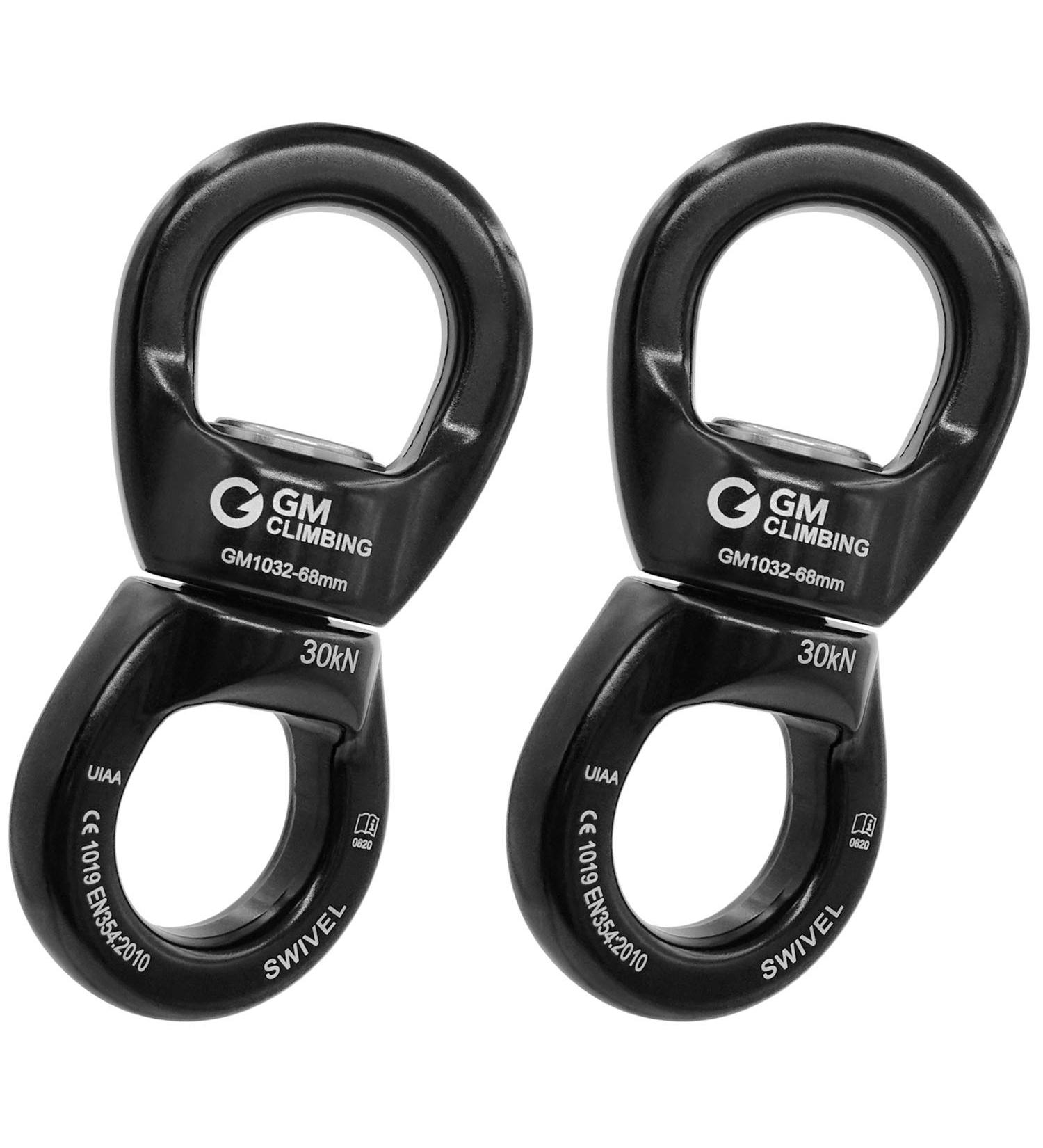 GM CLIMBING 30kN Micro Rotator Rope Swivel Device Spinner - Pack of 2 | 6700lb Breaking Strength | CE UIAA Certified for Climbing, Arborist, Swing, Dance, and Dog Leash - Buy Online on GoSupps.com