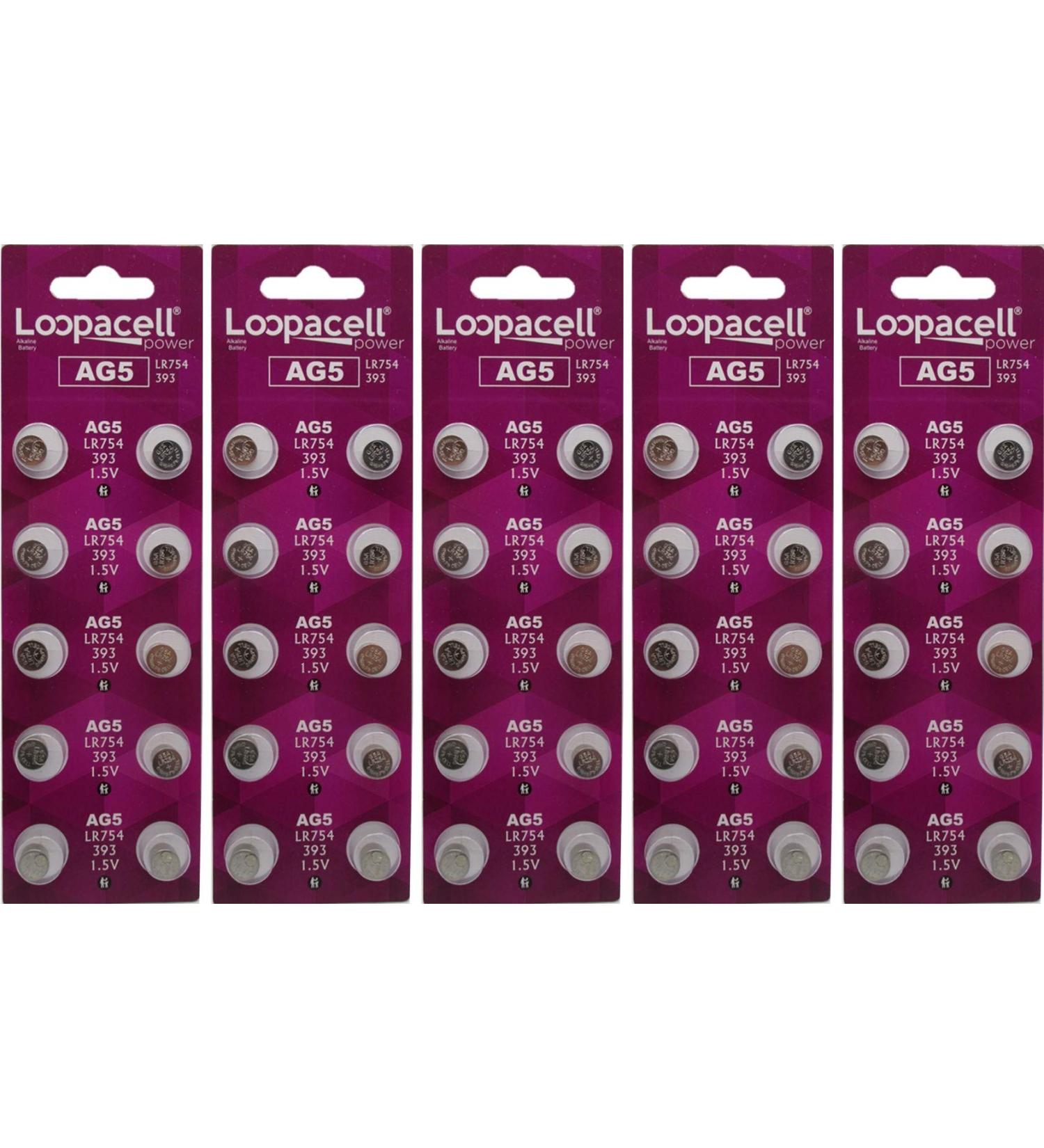 50 AG5 Button Cell Batteries Alkaline Button Battery 1.5V 10 Pcs Per Pack