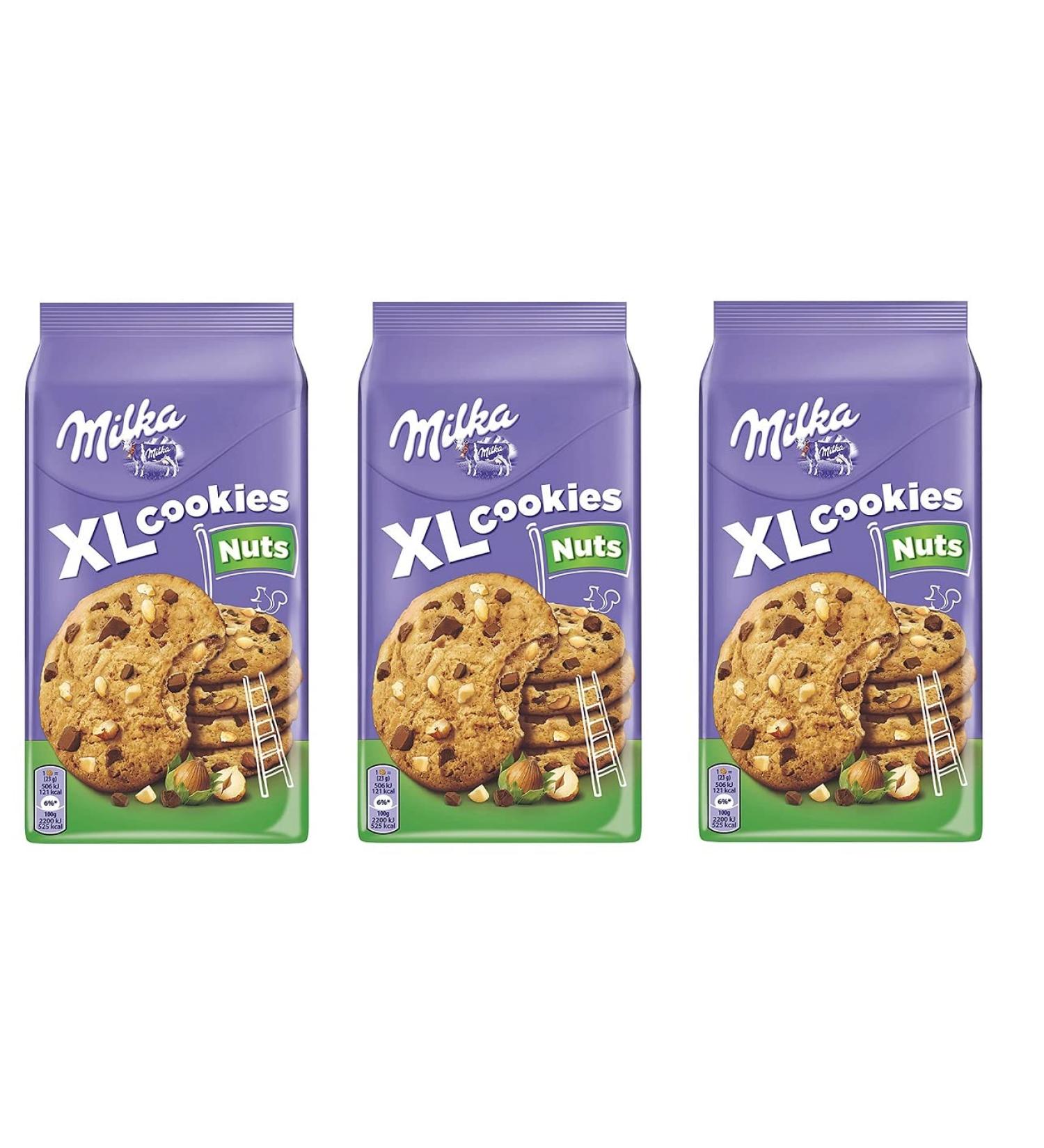  Mondelez International Milka Kekse Pack of 3 XL biscuits with chocolate and hazelnut drops 184 g - Buy Online on GoSupps.com