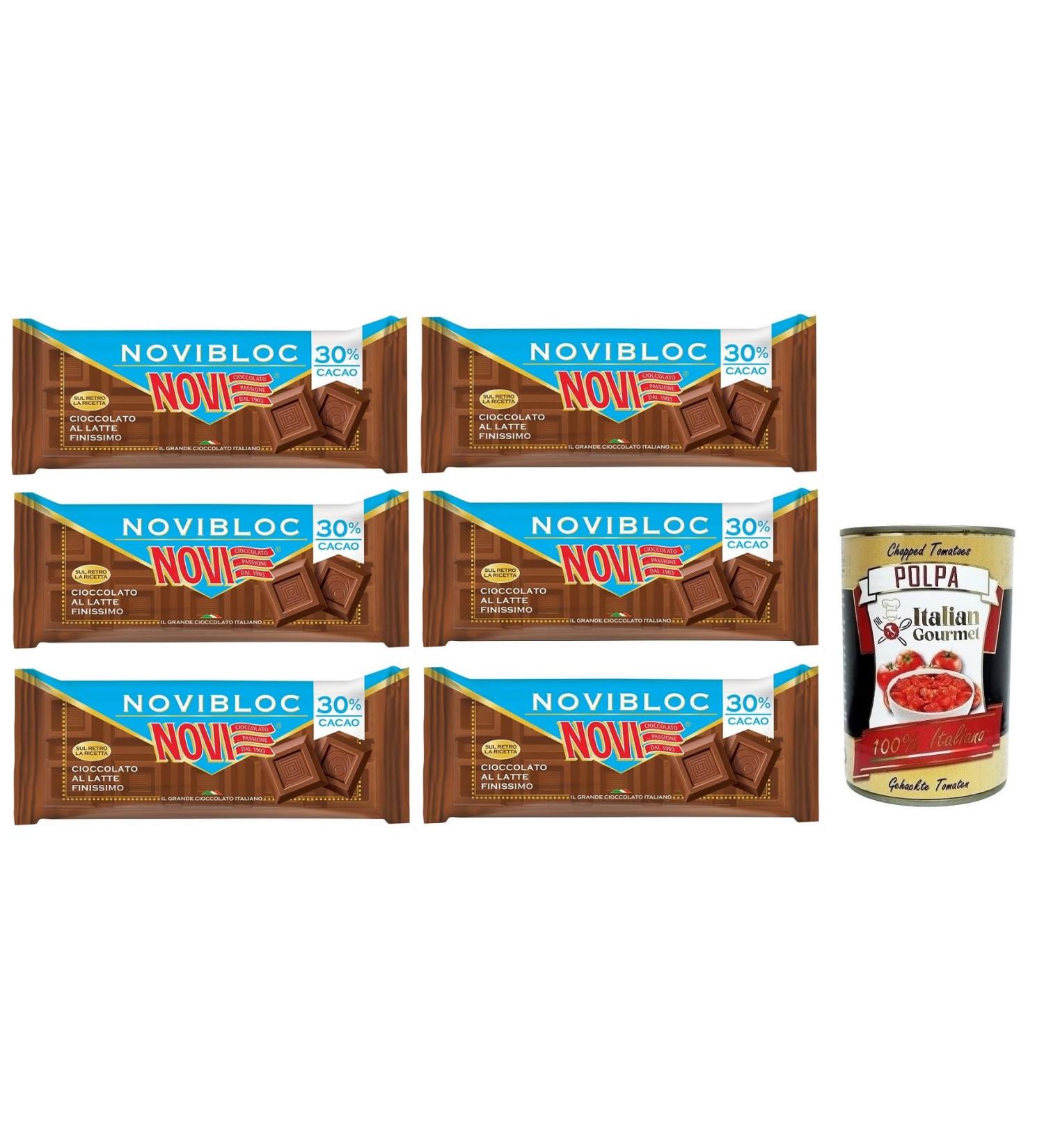  Italian Gourmet E.R. Novi Novibloc Milk Chocolate Bars 30% Cocoa 150 g + Tomato Pulp Italian Gourmet Tomato Pulp 400 g Box of 6 - Buy Online on GoSupps.com
