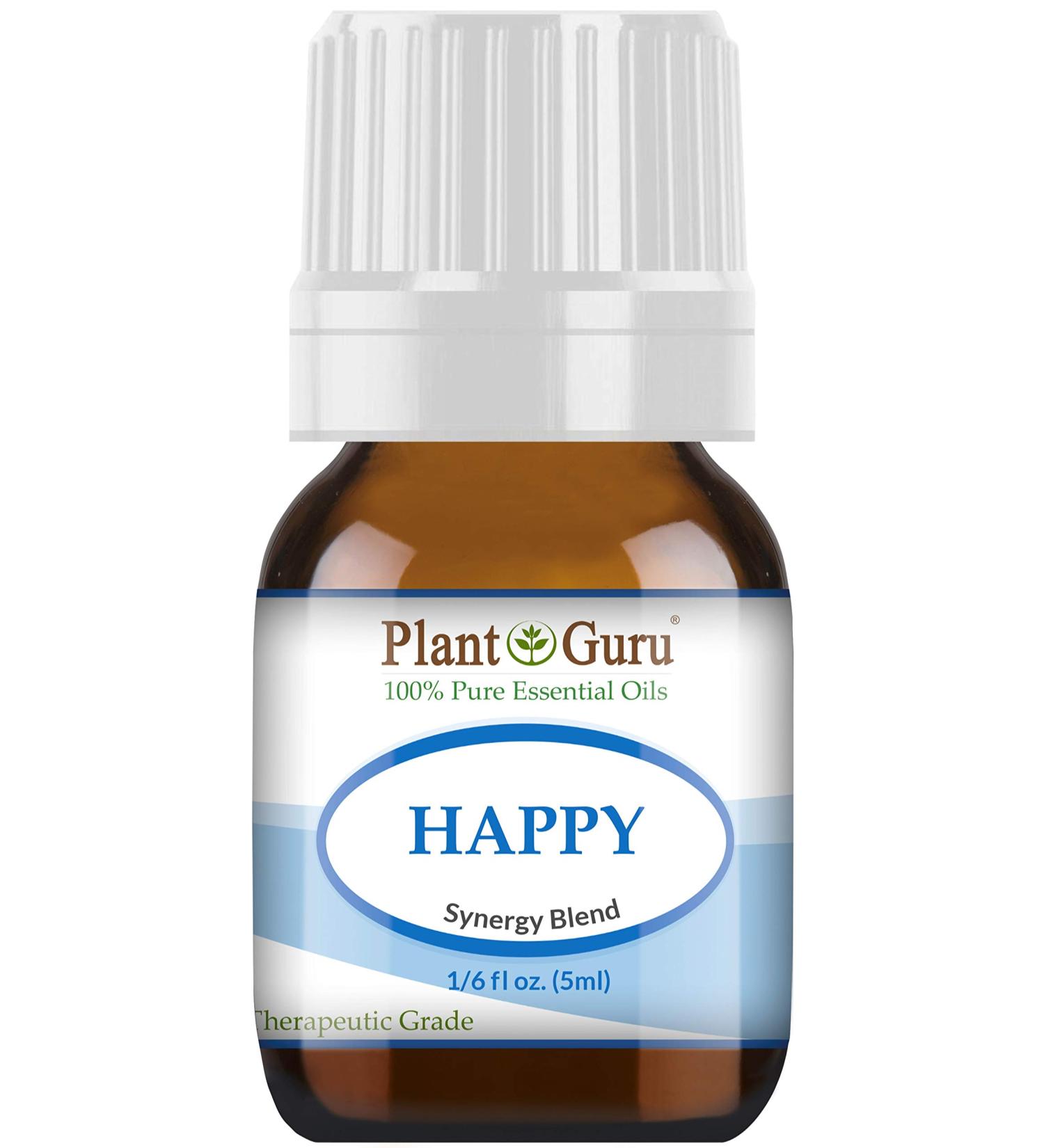 Happy Essential Oil Blend 5 ml 100% Pure Undiluted Therapeutic Grade. (Blend of: Pink Grapefruit Lemon Cassia Ginger Peppermint)