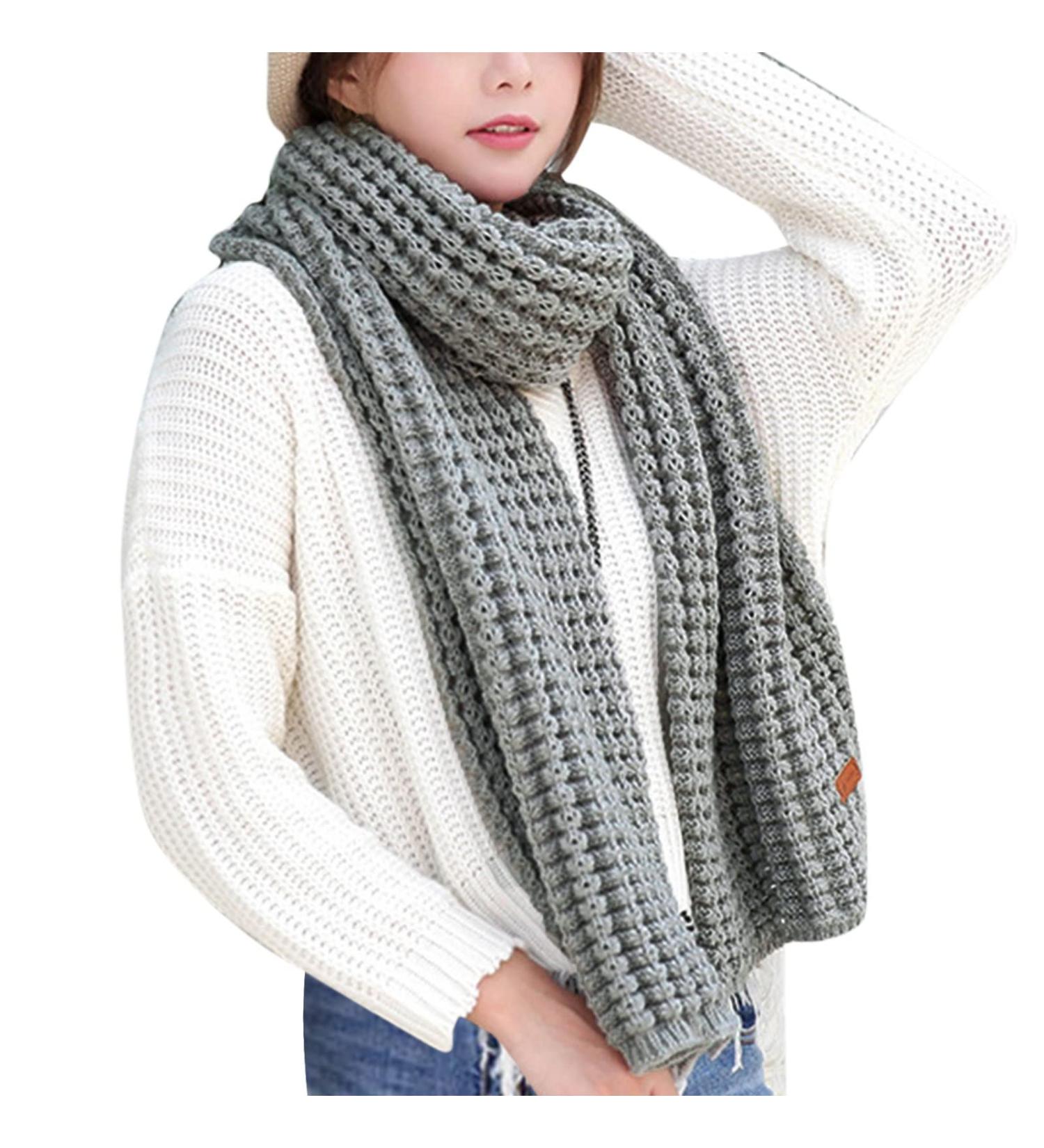 Women's Gray Cotton Print Scarf | Soft Triangular Wrap for Autumn - Casual Neck Warmer - Buy Online on GoSupps.com