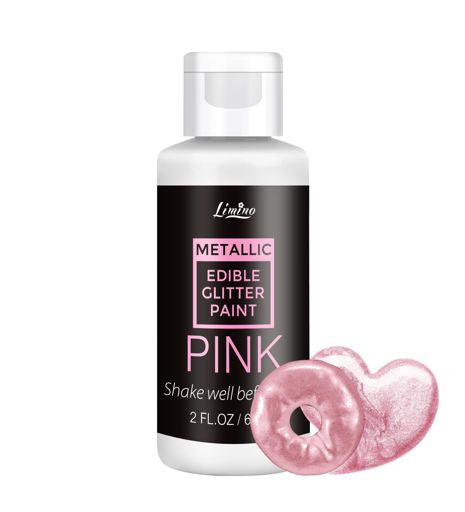 Edible Glitter Fluid - 60ml Metallic Liquid Glitter for Cakes Macarons & DIY Treats (Pink) | Premium Food Coloring Powder - Buy Online on GoSupps.com