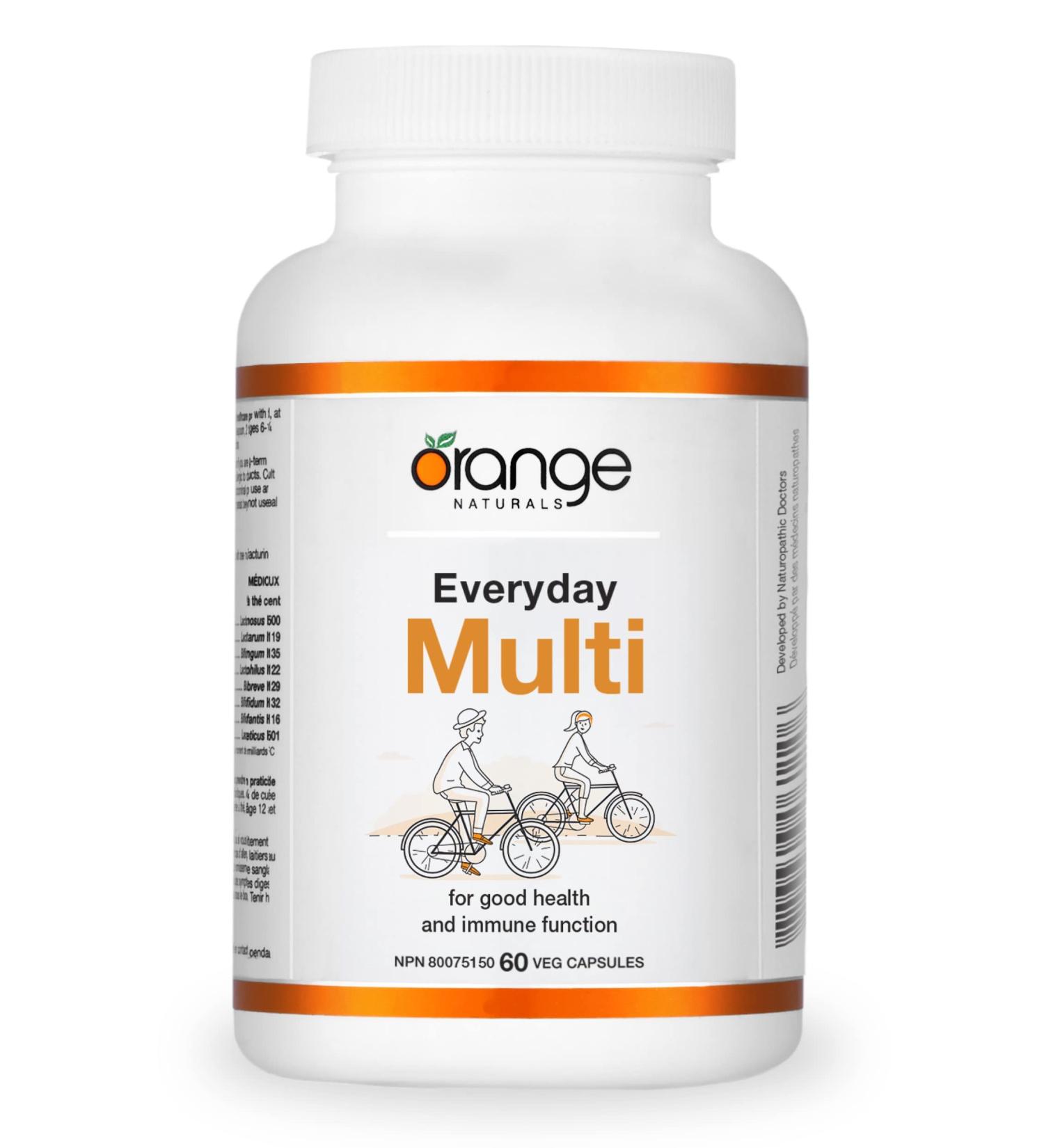 Orange Naturals - Everyday Multi - 60 Capsules - Immune Support Supplement - Multivitamin for Men & Women - Multi Antioxidant Supplement - Healthy Bones Healthy Teeth Healthy Eyes and Energy Support - Buy Online on GoSupps.com