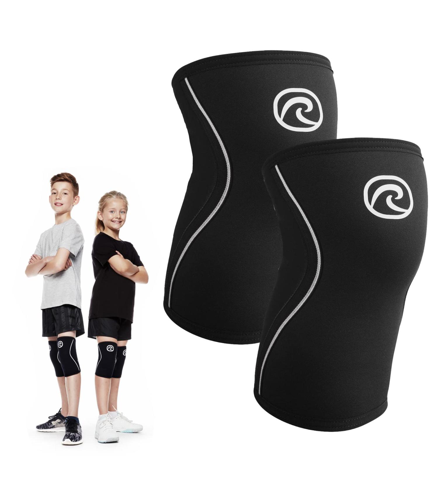 Rehband Kids Knee Brace - 5mm SBR/Neoprene Compression Support for Sports - Black - Size M - Ideal for Football Tennis & Running - Buy Online on GoSupps.com