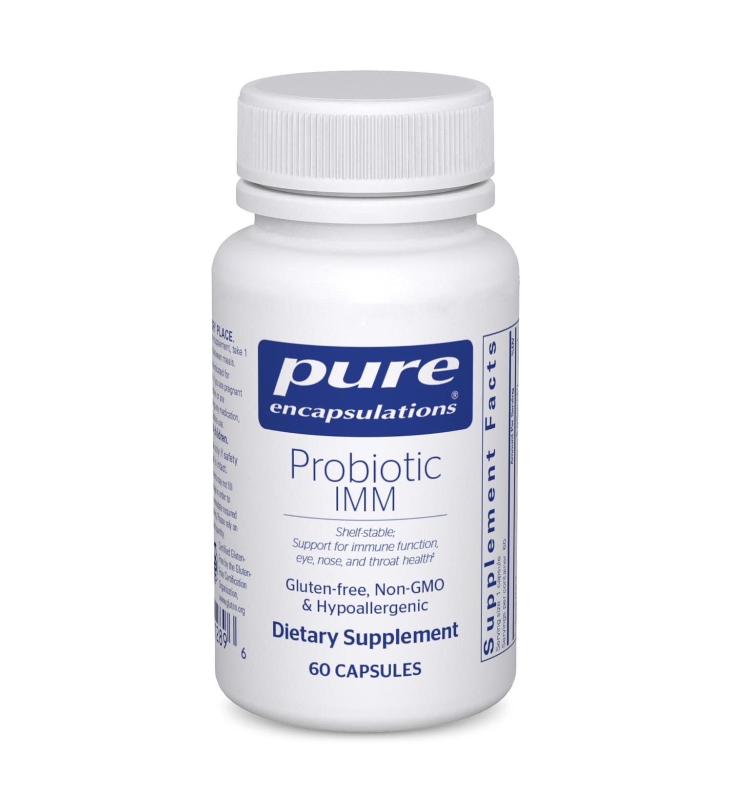Pure Encapsulations Probiotic IMM | Shelf Stable Probiotic Blend to Support Immune Function and Maintain Eye Nose and Throat Health* | 60 Capsules Standard Packaging - Buy Online on GoSupps.com