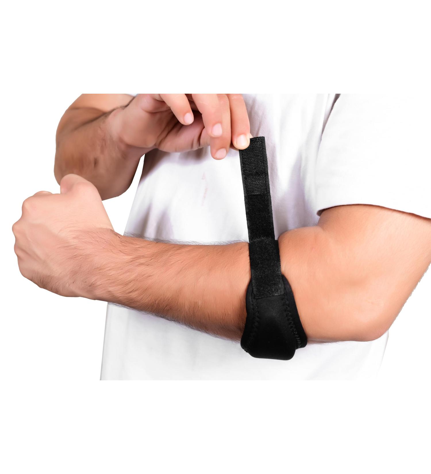 Tennis Elbow Support Brace with Compression Pad for Pain Relief | Ideal for Golfer's & Tennis Elbow | Epicondylitis Clasp & Weather Resistant (Single Piece - Buy Online on GoSupps.com