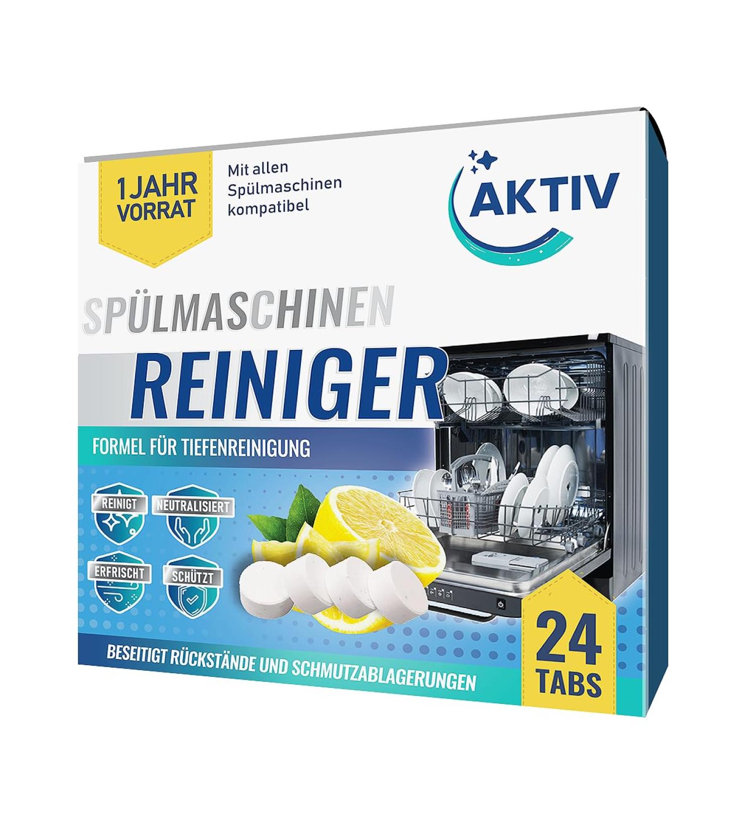 Active 24x Dishwasher Cleaner Tabs | Extra Strong Against Smell & Lime | Deep Cleaning Formula | 1 Year Supply for Maximum Hygiene - Buy Online on GoSupps.com