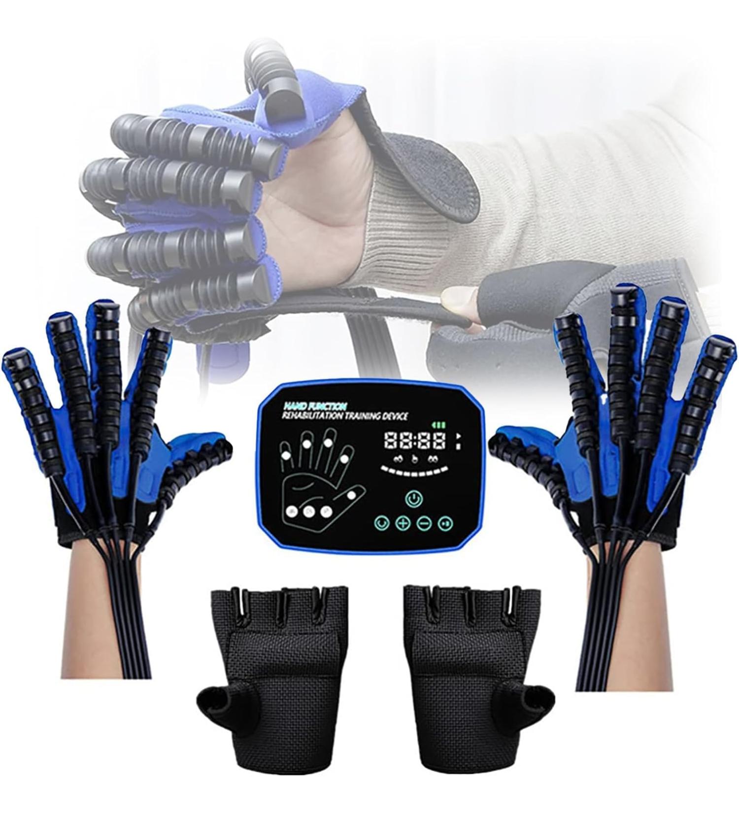 Stroke Hemiplegia Finger Training Device - Both Hands Rehabilitation Robot Gloves Finger Straightening Brace Guard Protector for Hand Function Recovery Both Hands Available Blue XX-Large Blue XX-Large - Buy Online on GoSupps.com