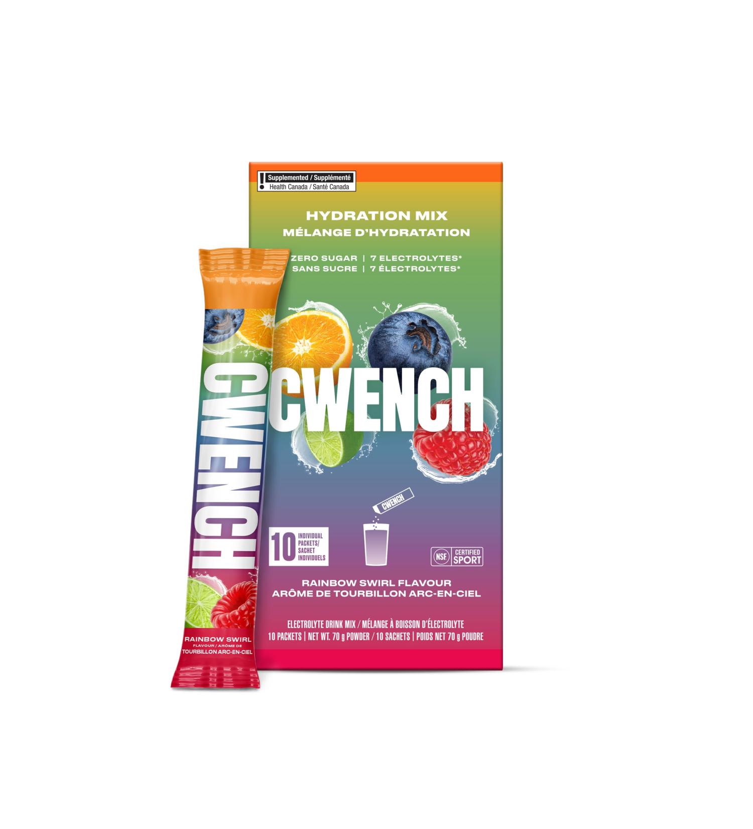 Cwench Electrolyte Hydration Drink Mix Rainbow Swirl 10 Servings Rainbow Swirl 70g (Pack of 1) - Buy Online on GoSupps.com