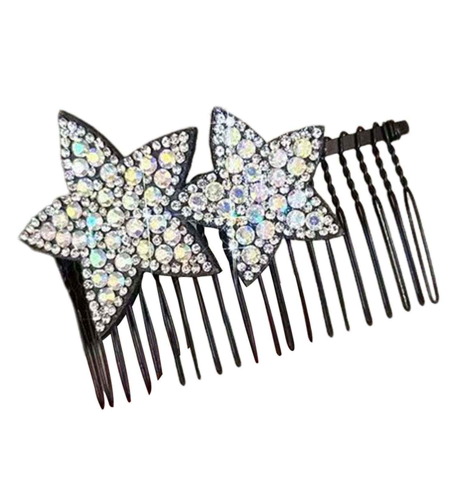 Hair Comb Clips - Shape Hair Finishing Fixer Comb | ABS Upside-Down Comb Hairpin Pentagram Hairpin Hair Finishing Fixer Comb Bridal Hair Pins Hair Accessories For Girls Women - Buy Online on GoSupps.com