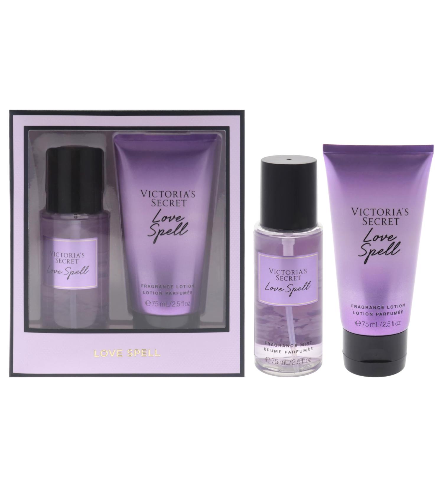 Victorias Secret Love Spell Set for Women - 2 Pc Mini Gift Set 2.5oz Fragrance Mist 2.5oz Fragrance Lotion - Buy Online on GoSupps.com